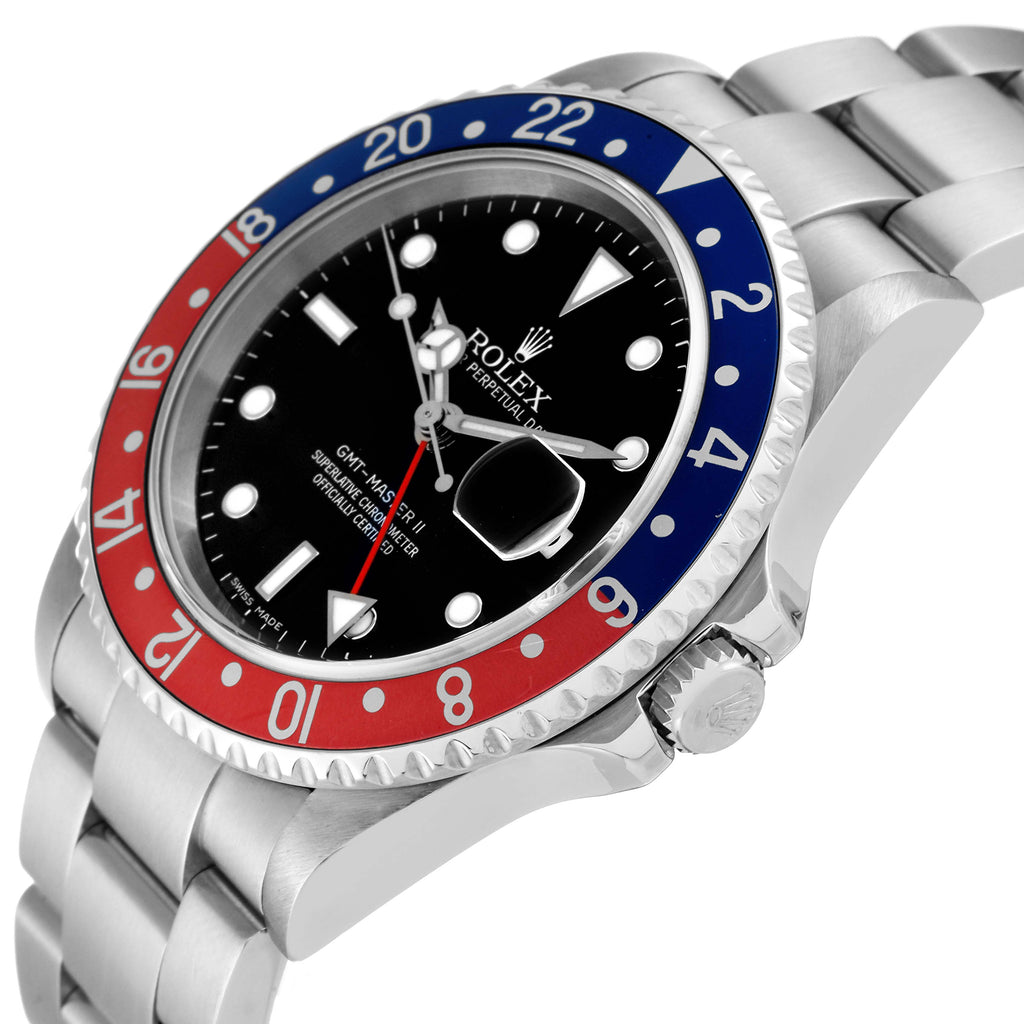 Rolex GMT Master II Blue Red Pepsi Error Dial Mens Watch 16710