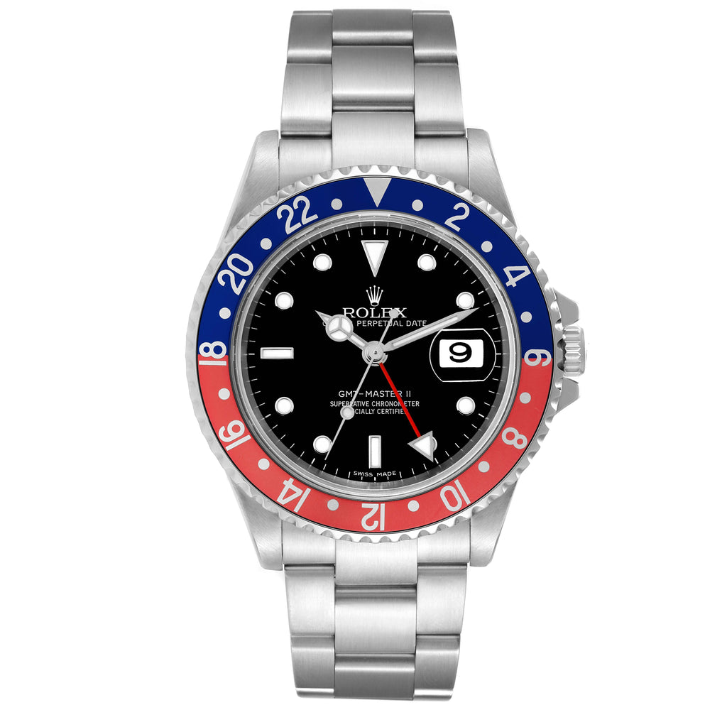 Rolex GMT Master II Blue Red Pepsi Error Dial Mens Watch 16710