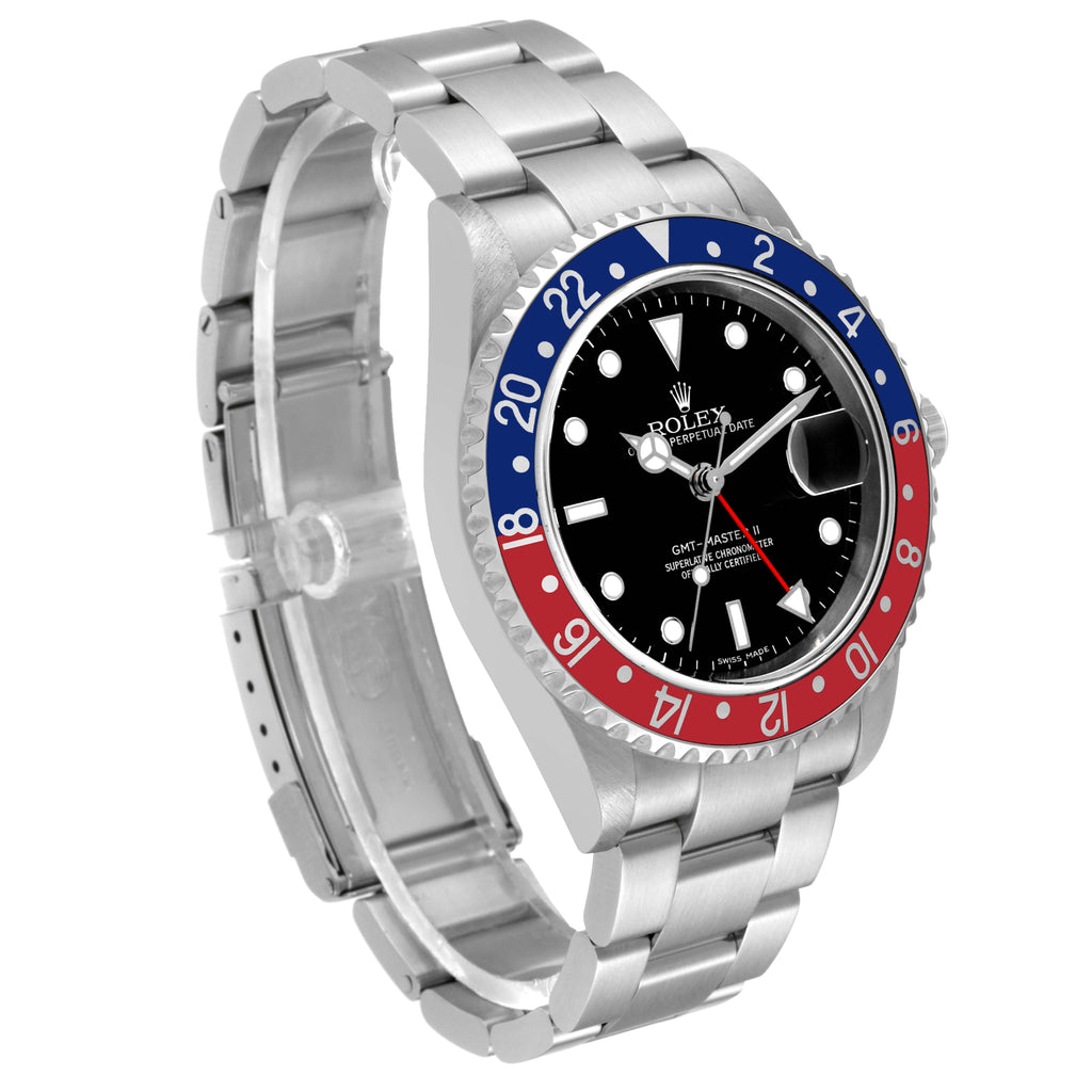 Rolex GMT Master II Blue Red Pepsi Error Dial Steel Mens Watch 16710
