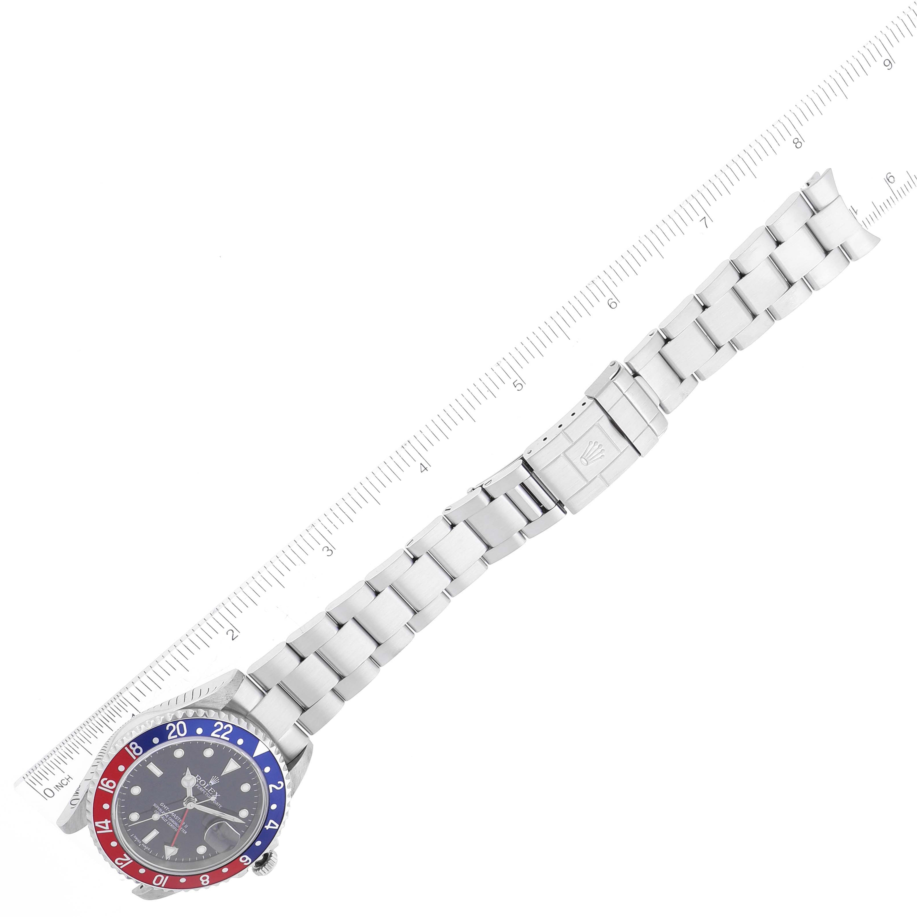 Rolex GMT Master II Blue Red Pepsi Error Dial Steel Mens Watch 16710