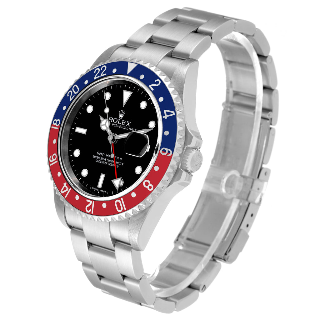 Rolex GMT Master II Blue Red Pepsi Error Dial Steel Mens Watch 16710