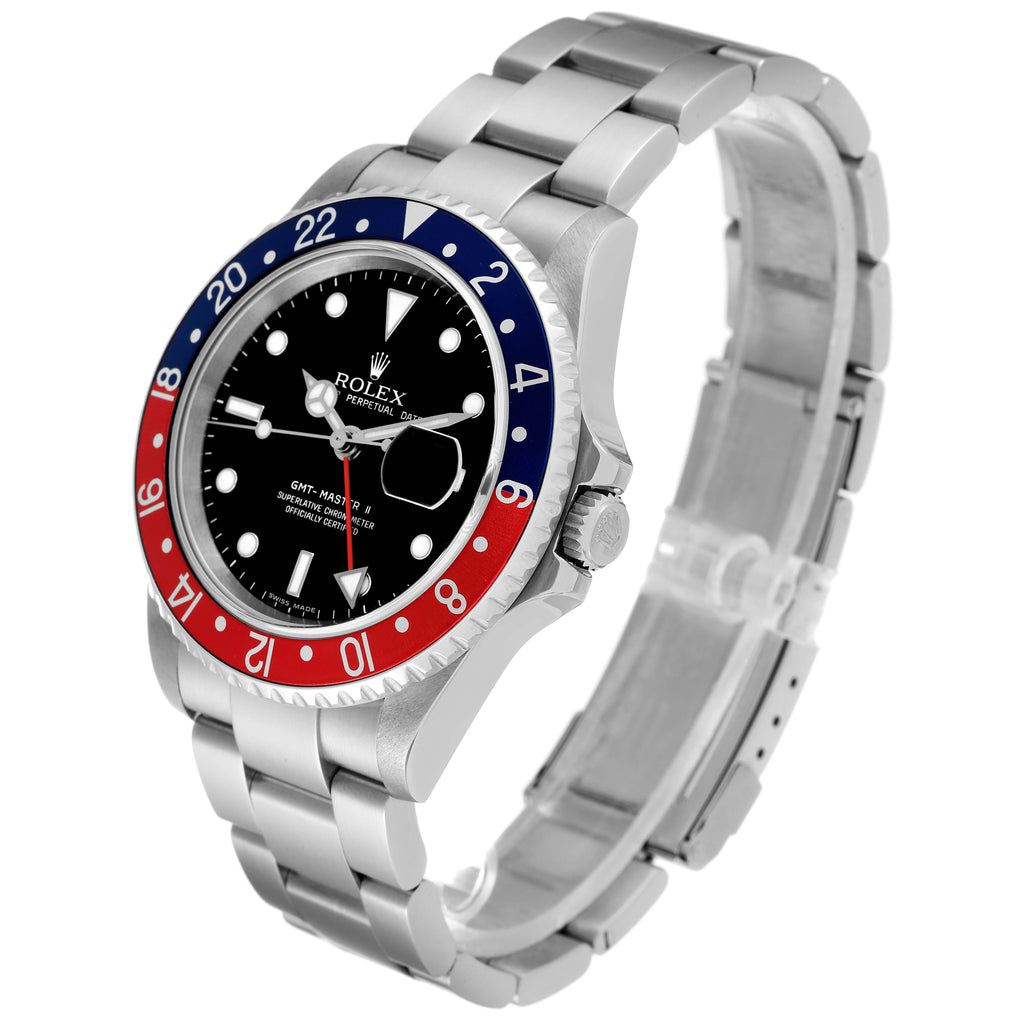 Rolex GMT Master II Error Dial Pepsi Bezel Mens Watch 16710 Box Papers