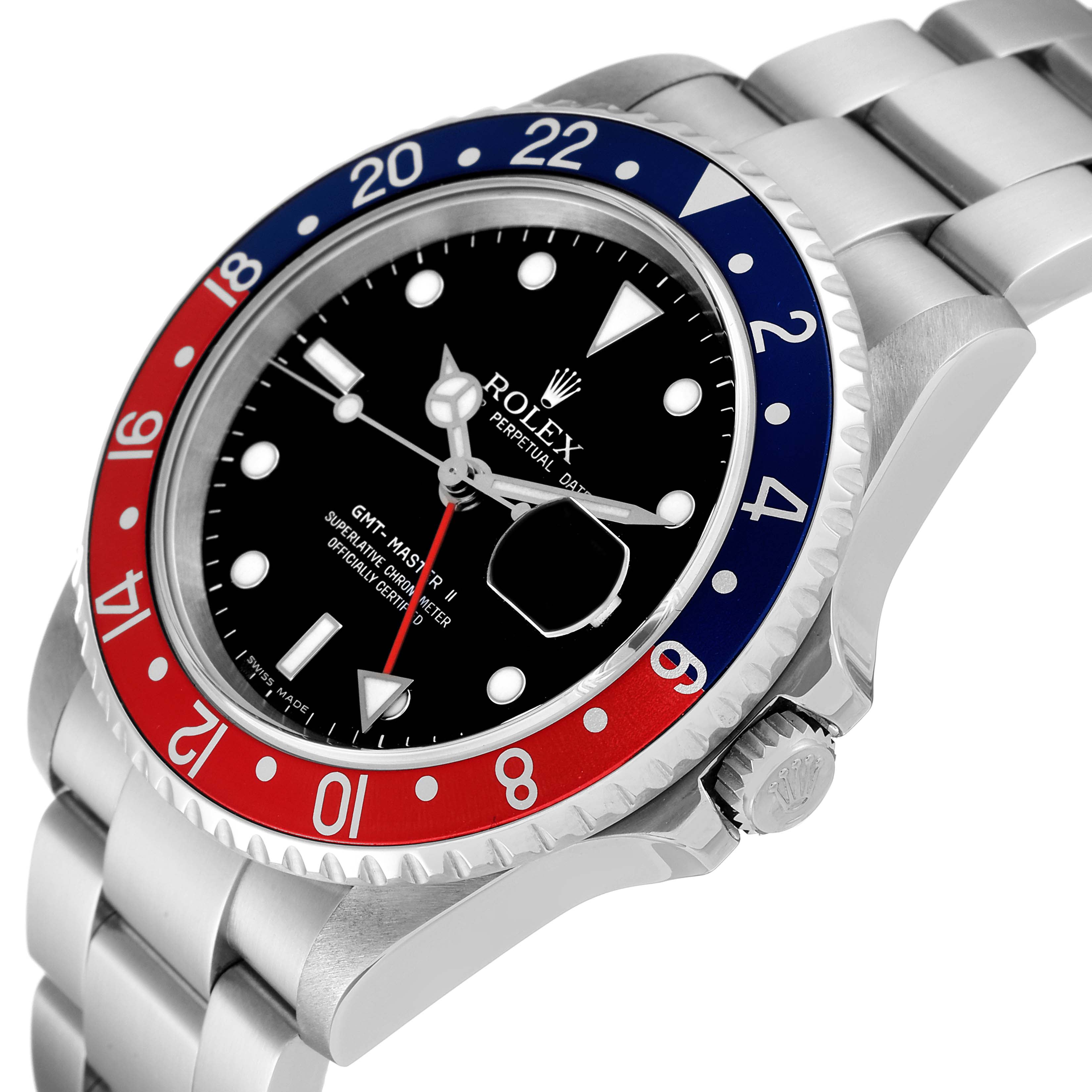Rolex GMT Master II Error Dial Pepsi Bezel Mens Watch 16710 Box Papers