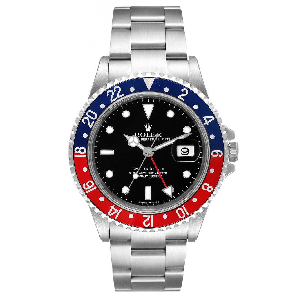 Rolex GMT Master II Error Dial Pepsi Bezel Steel Mens Watch 16710