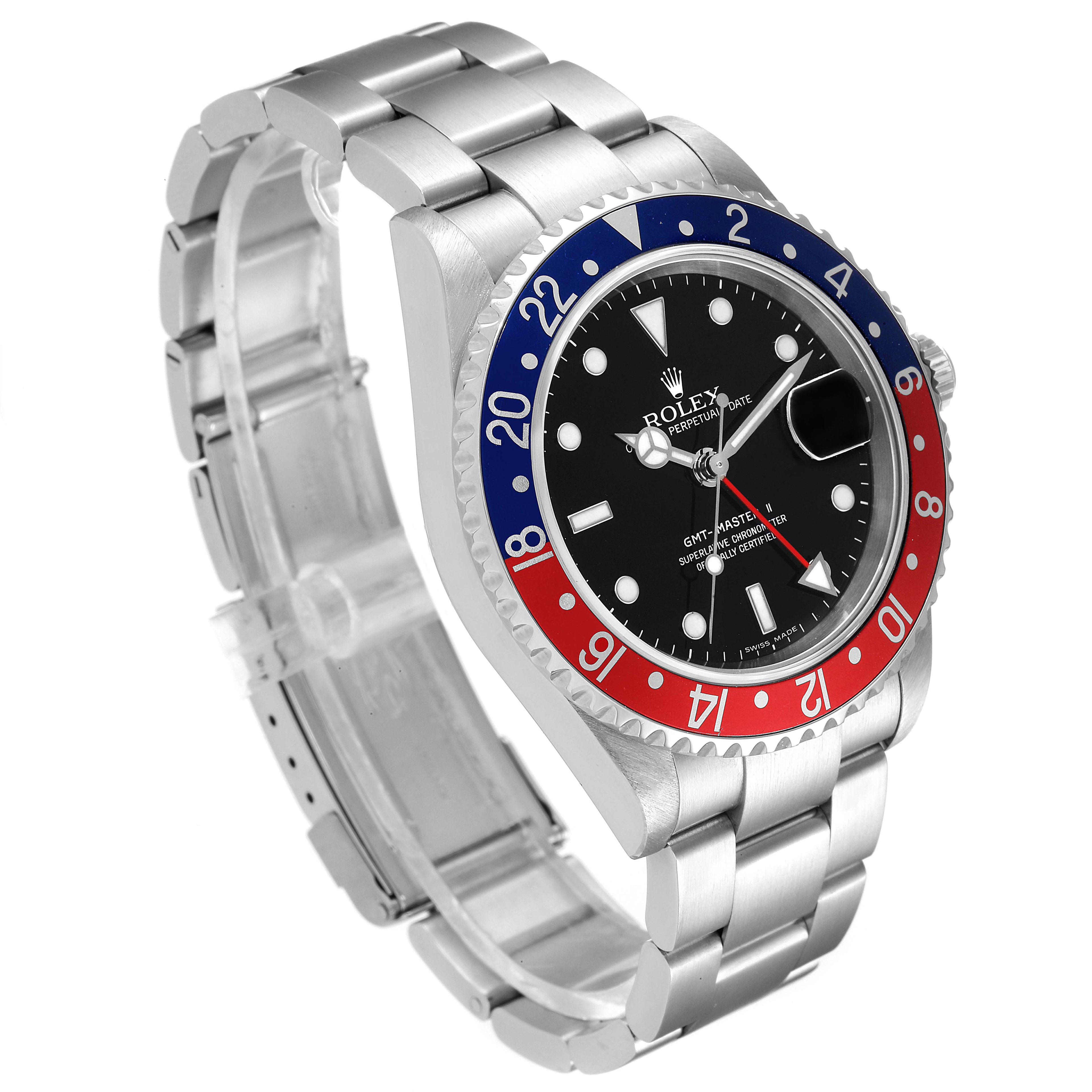 Rolex GMT Master II Error Dial Pepsi Bezel Steel Mens Watch 16710
