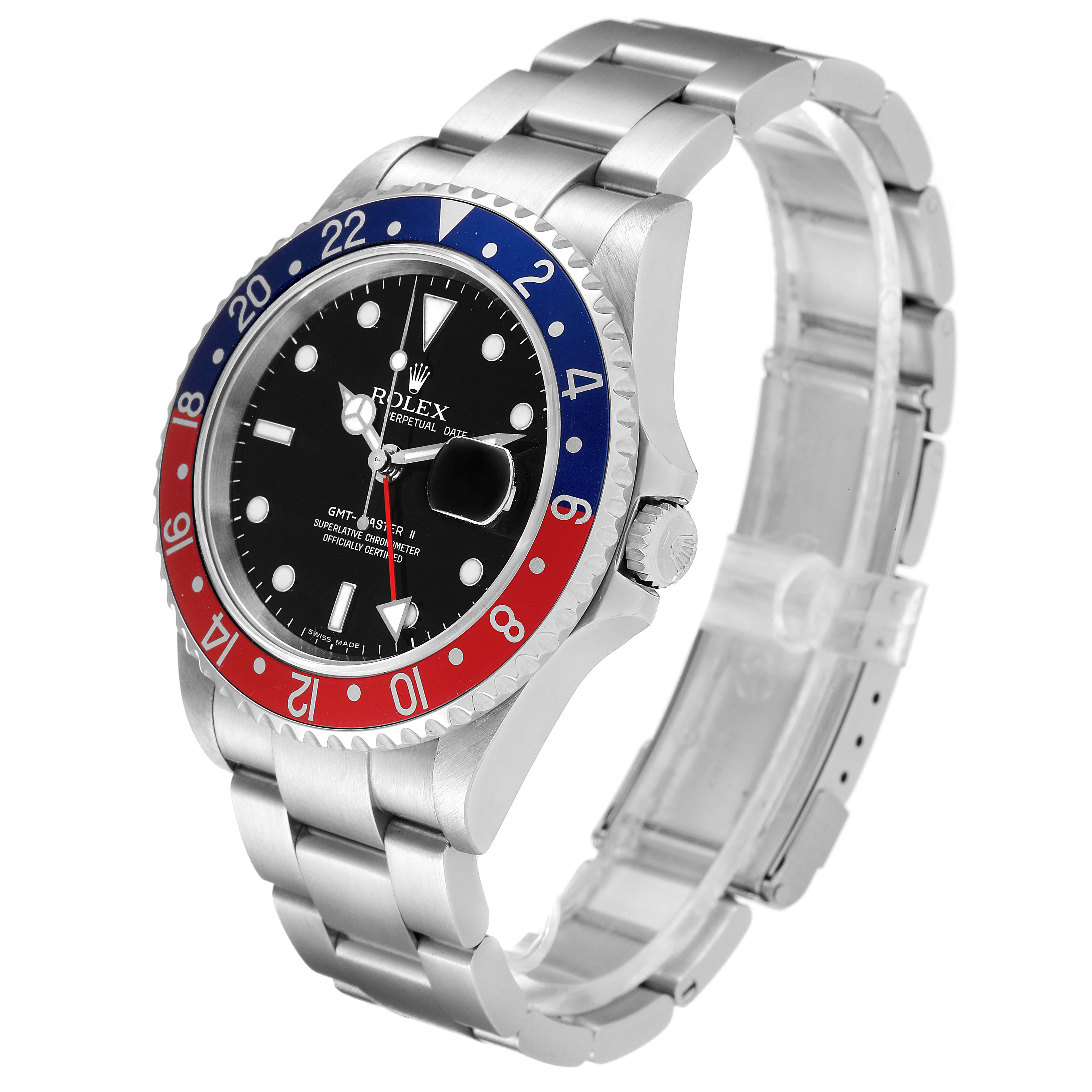 Rolex GMT Master II Error Dial Pepsi Bezel Steel Mens Watch 16710
