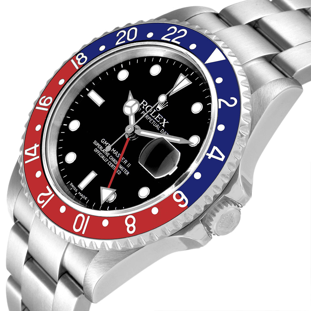 Rolex GMT Master II Error Dial Pepsi Bezel Steel Mens Watch 16710 Box Papers