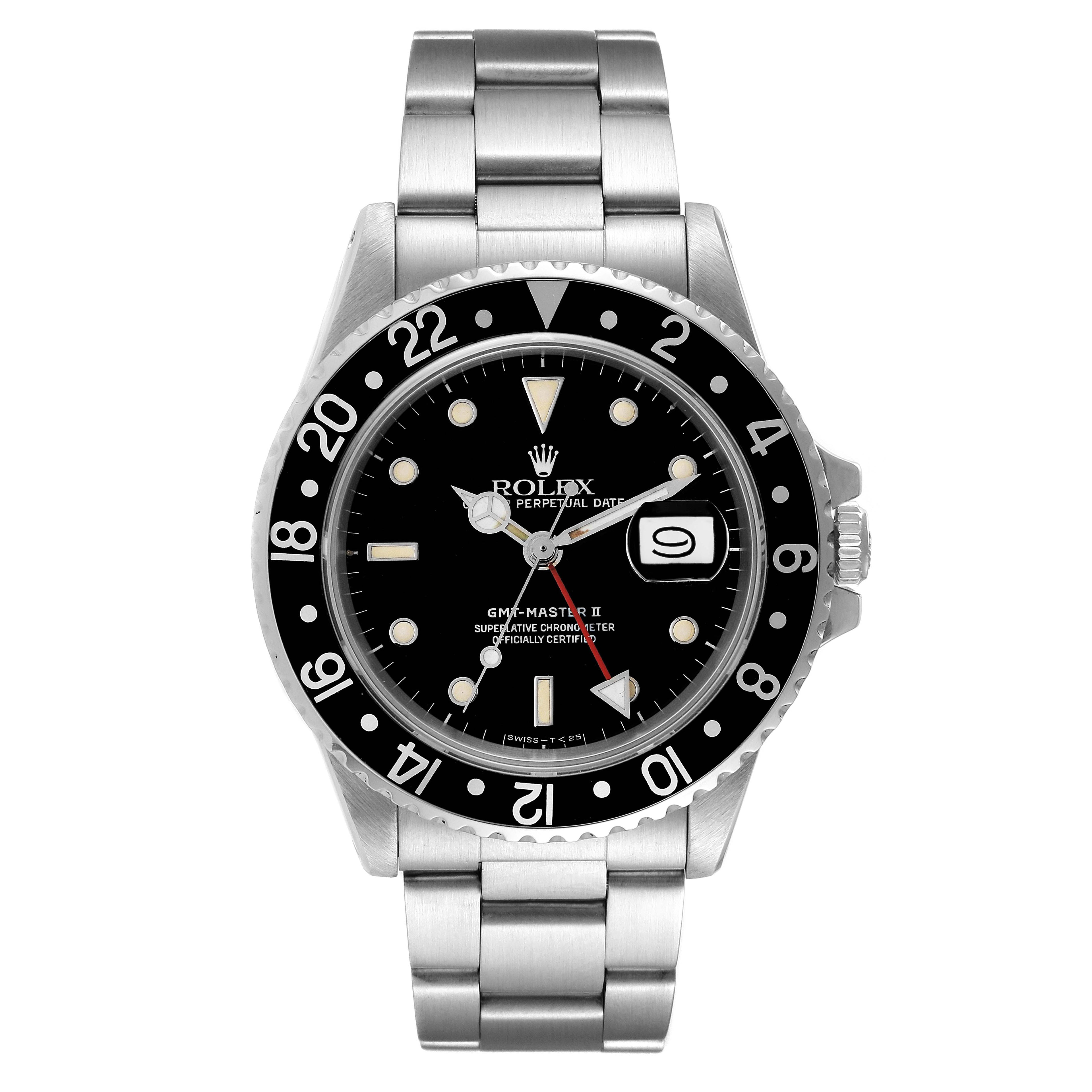 Rolex GMT Master II Fat Lady Vintage Steel Mens Watch 16760