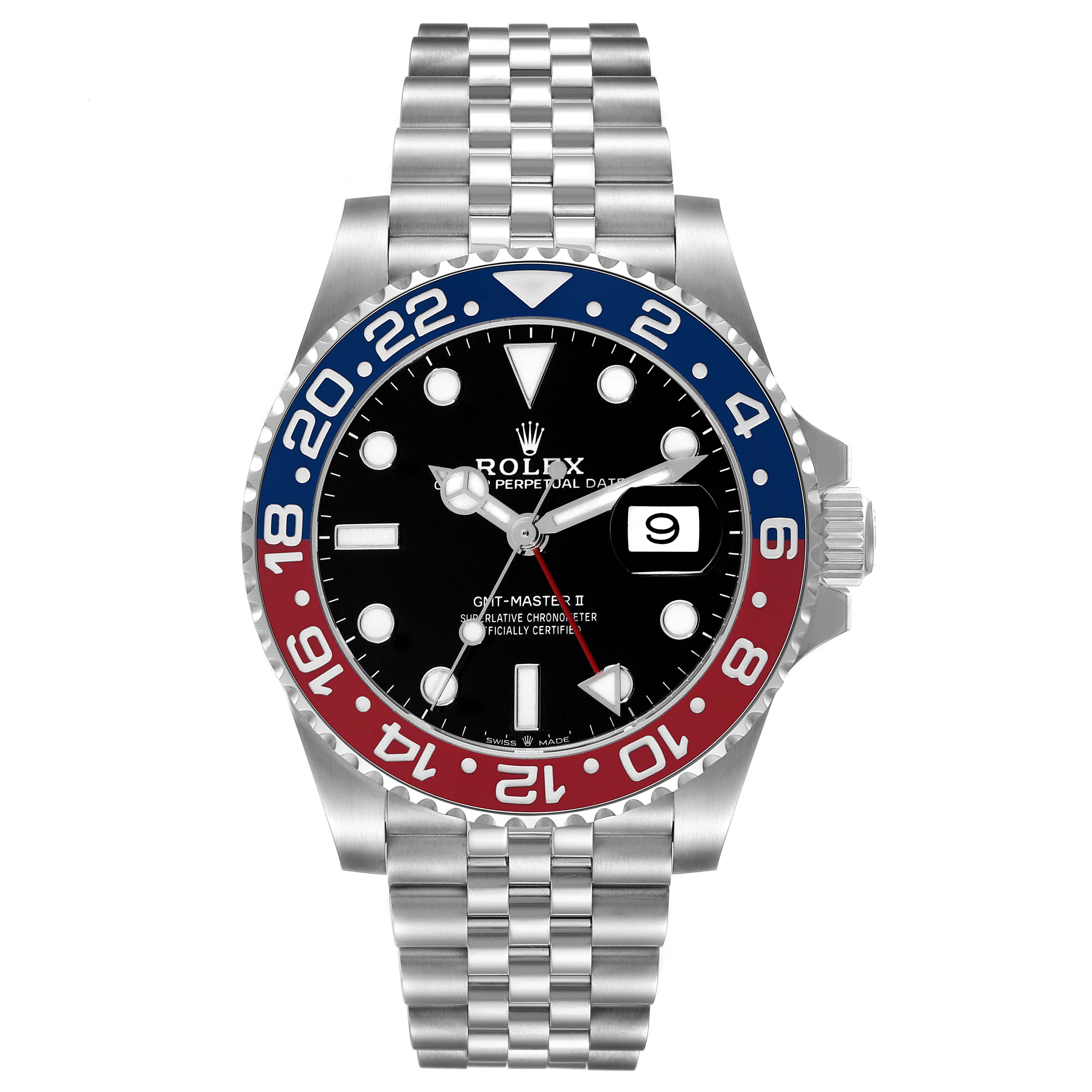Rolex GMT Master II Pepsi Bezel Jubilee Steel Mens Watch 126710