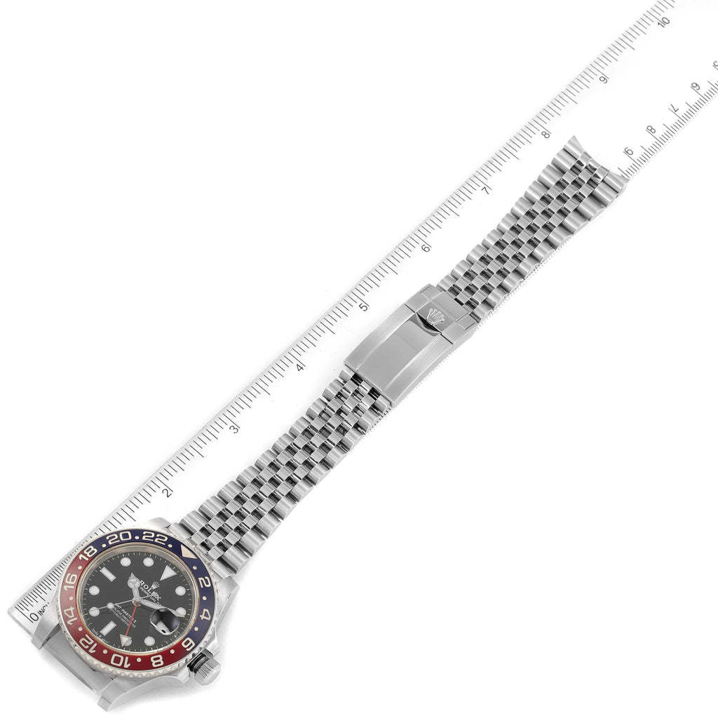 Rolex GMT Master II Pepsi Bezel Jubilee Steel Mens Watch 126710 BLRO Box Card