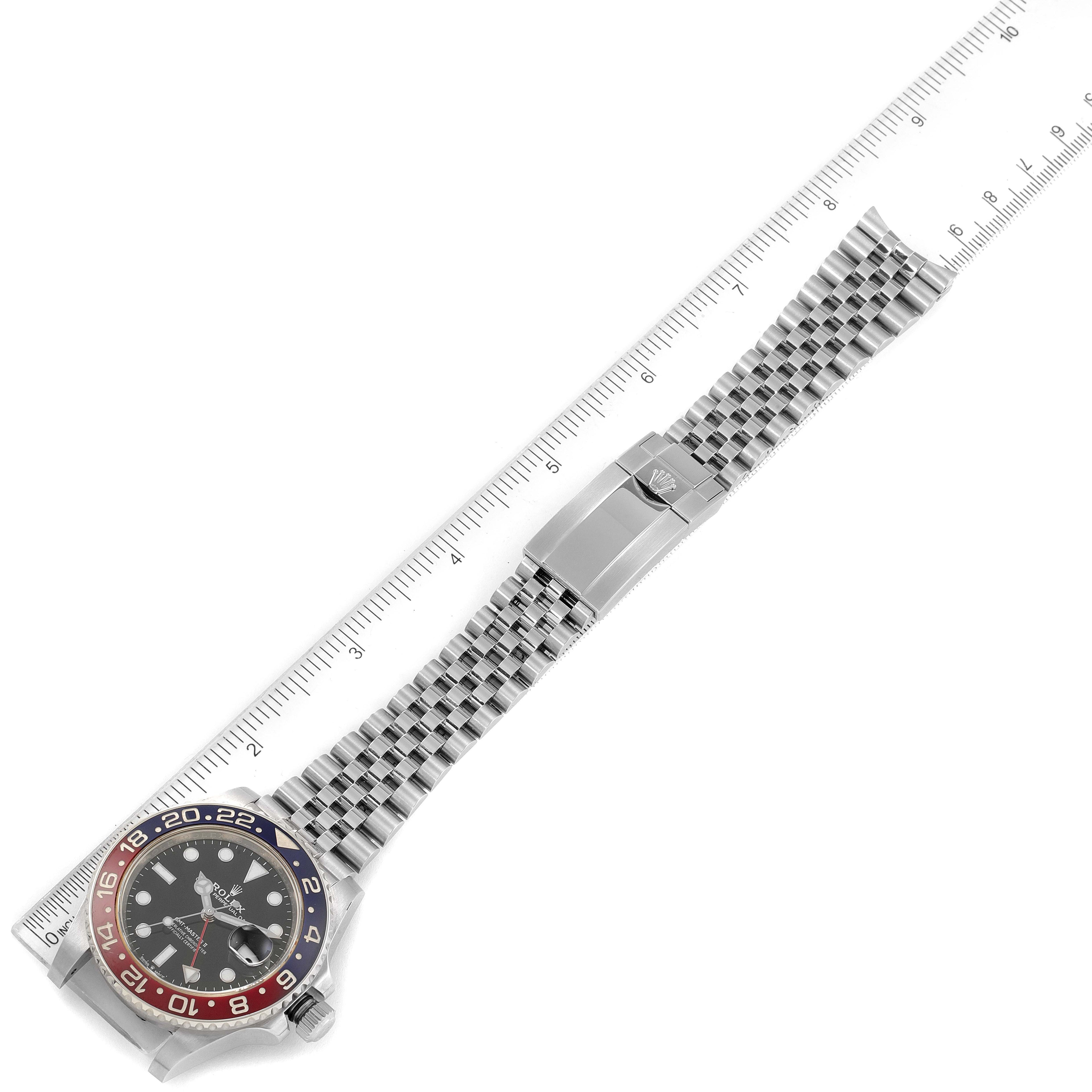Rolex GMT Master II Pepsi Bezel Jubilee Steel Mens Watch 126710 BLRO Box Card