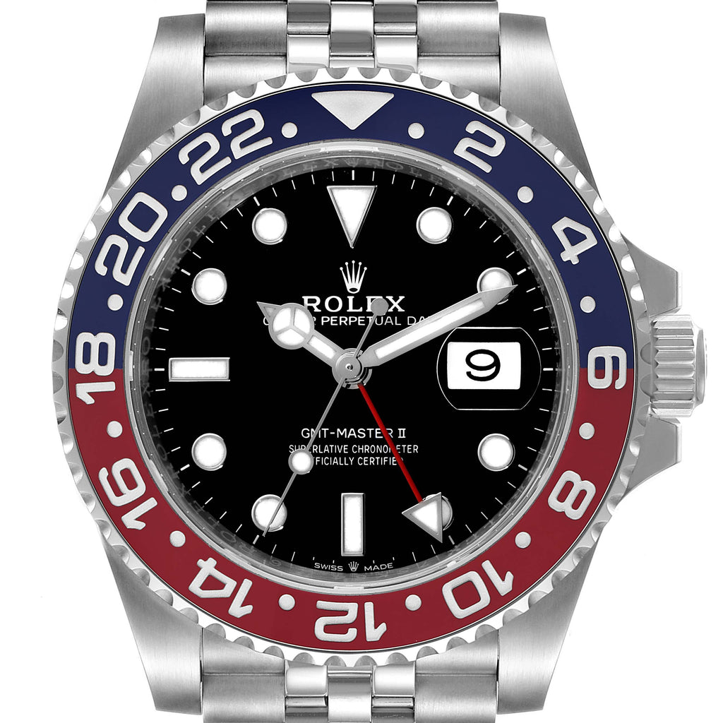 Rolex GMT Master II Pepsi Bezel Jubilee Steel Mens Watch 126710 BLRO Unworn