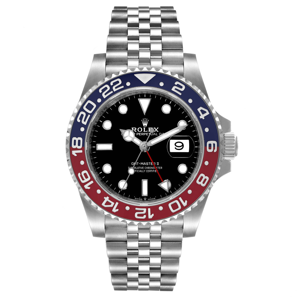 Rolex GMT Master II Pepsi Bezel Jubilee Steel Mens Watch 126710 BLRO Unworn