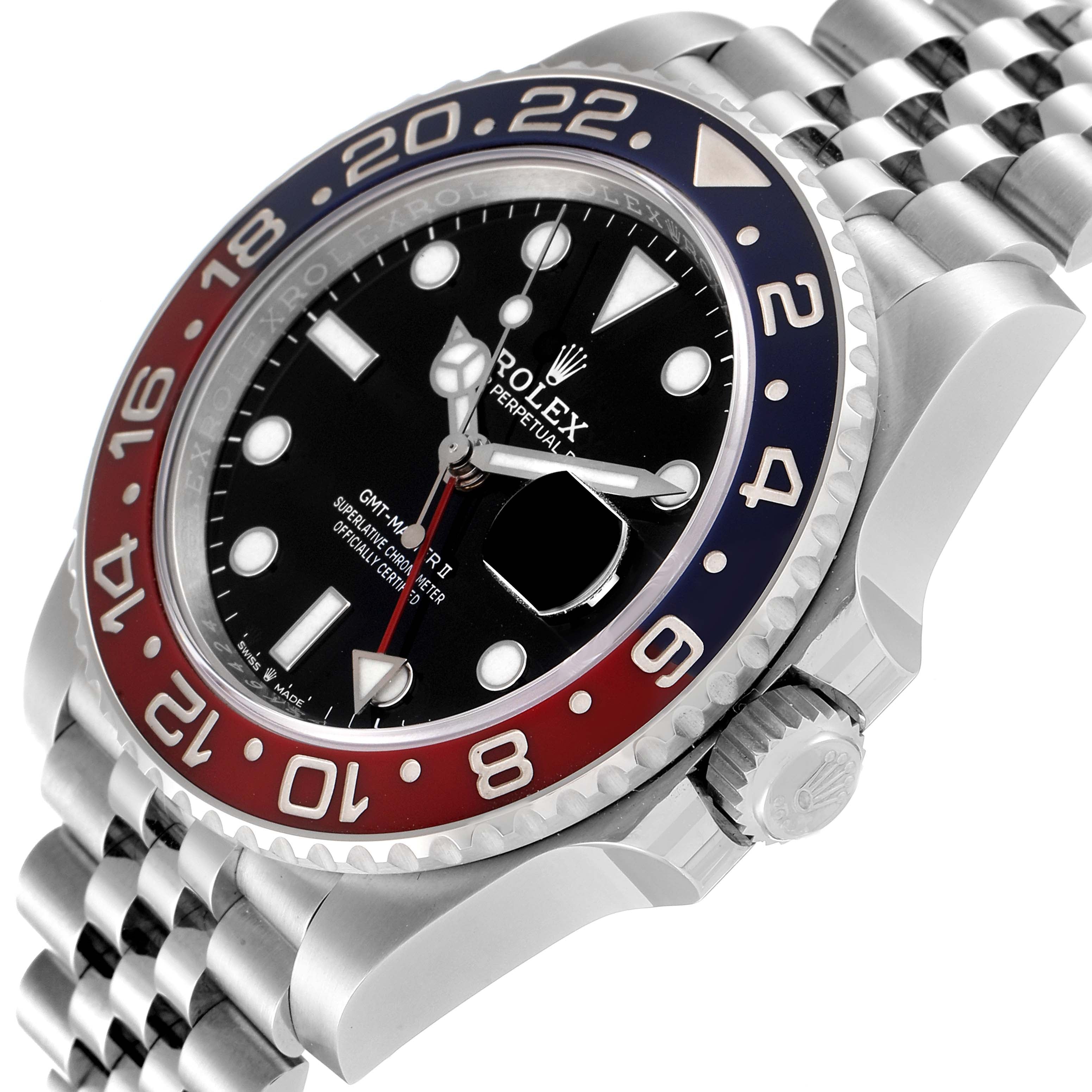 Rolex GMT Master II Pepsi Bezel Jubilee Steel Mens Watch 126710 BLRO Unworn