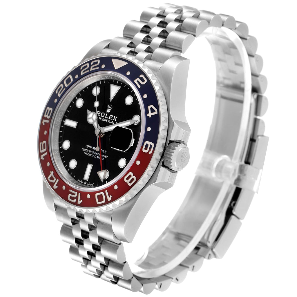 Rolex GMT Master II Pepsi Bezel Jubilee Steel Mens Watch 126710 BLRO Unworn