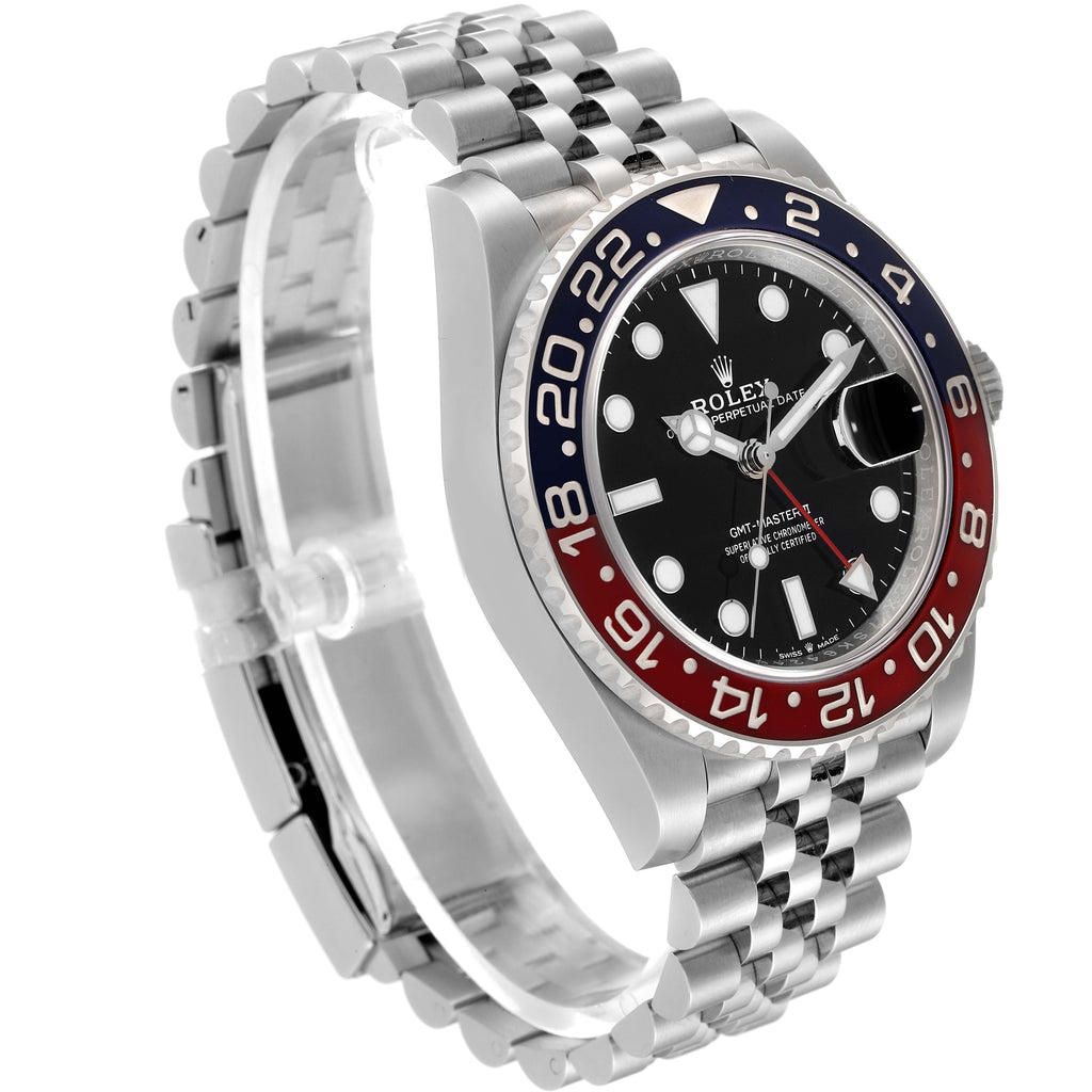 Rolex GMT Master II Pepsi Bezel Jubilee Steel Mens Watch 126710 BLRO Unworn