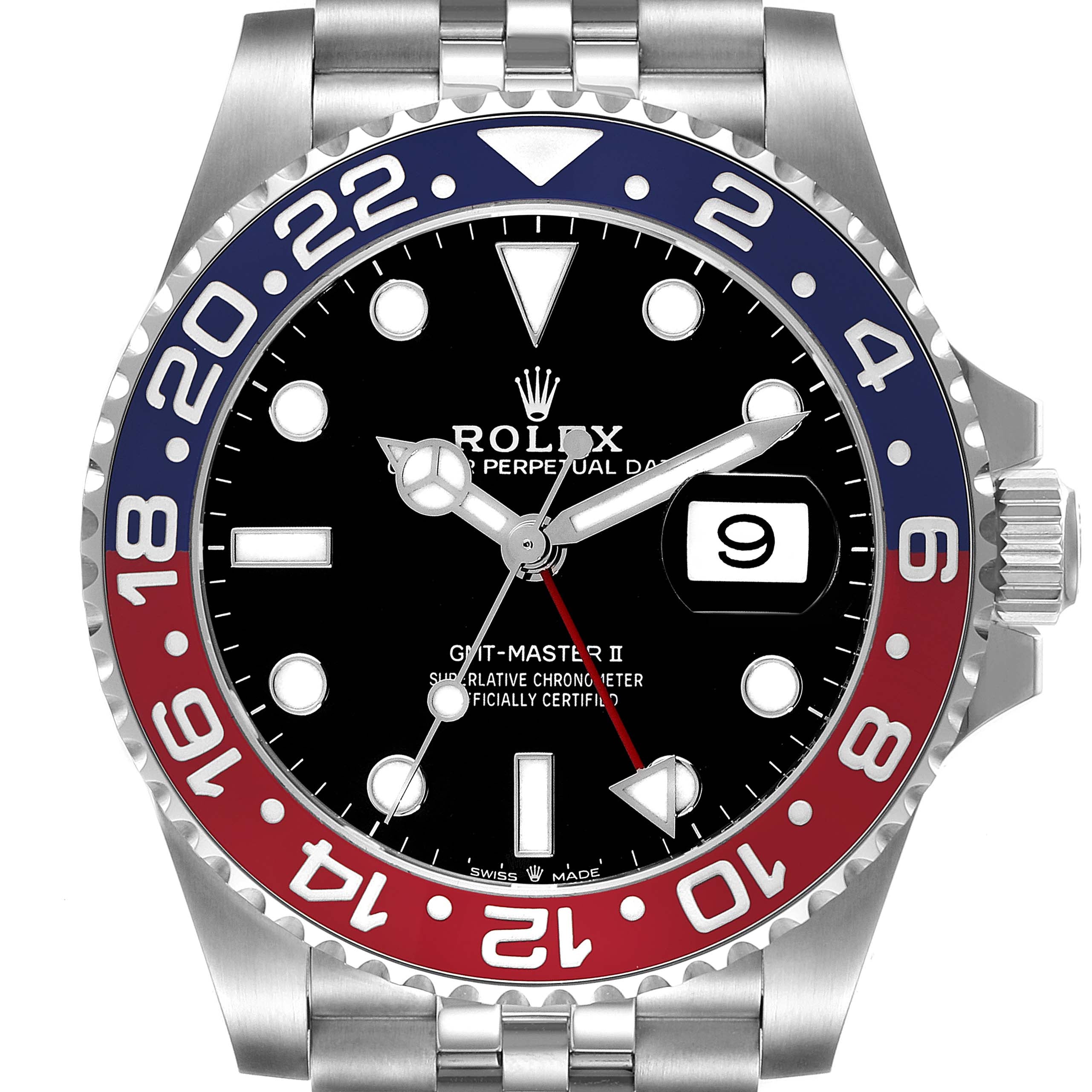 Rolex GMT Master II Pepsi Bezel Jubilee Steel Mens Watch 126710 Unworn