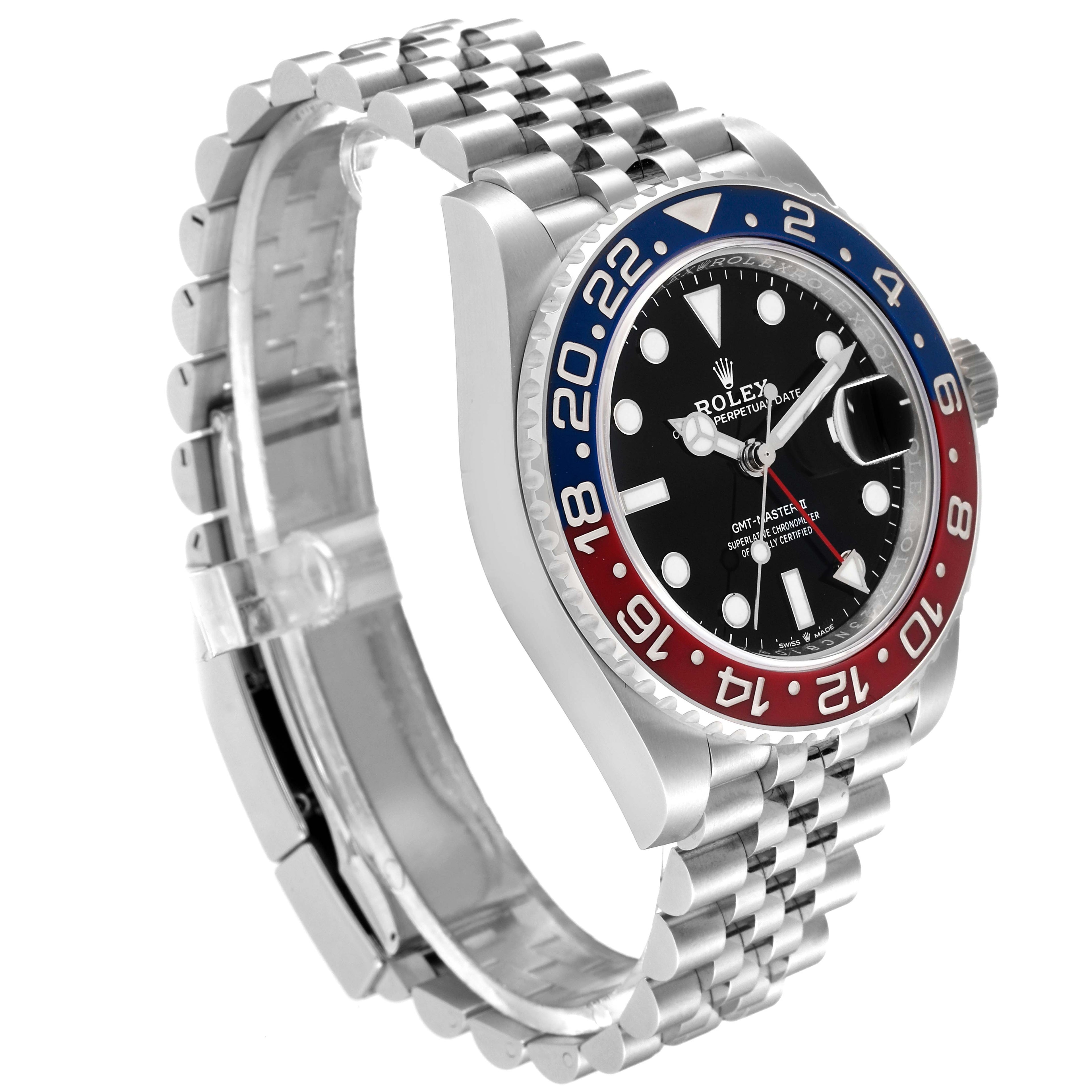 Rolex GMT Master II Pepsi Bezel Jubilee Steel Mens Watch 126710 Unworn