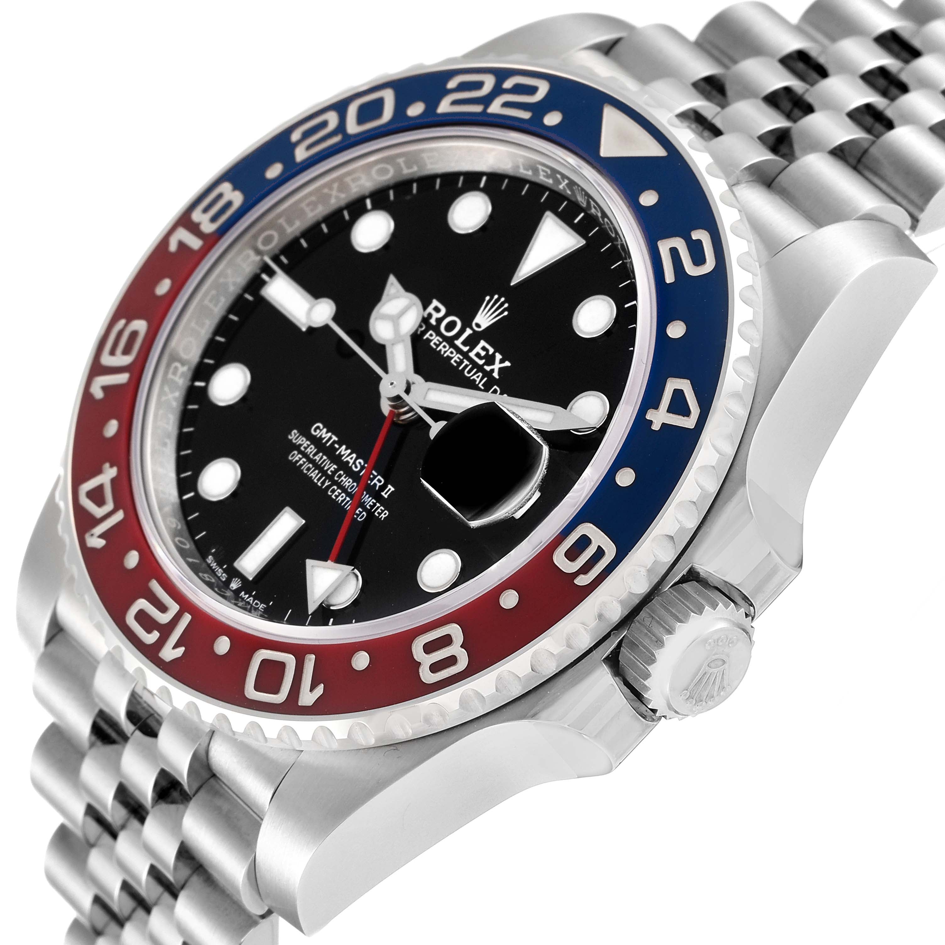 Rolex GMT Master II Pepsi Bezel Jubilee Steel Mens Watch 126710 Unworn