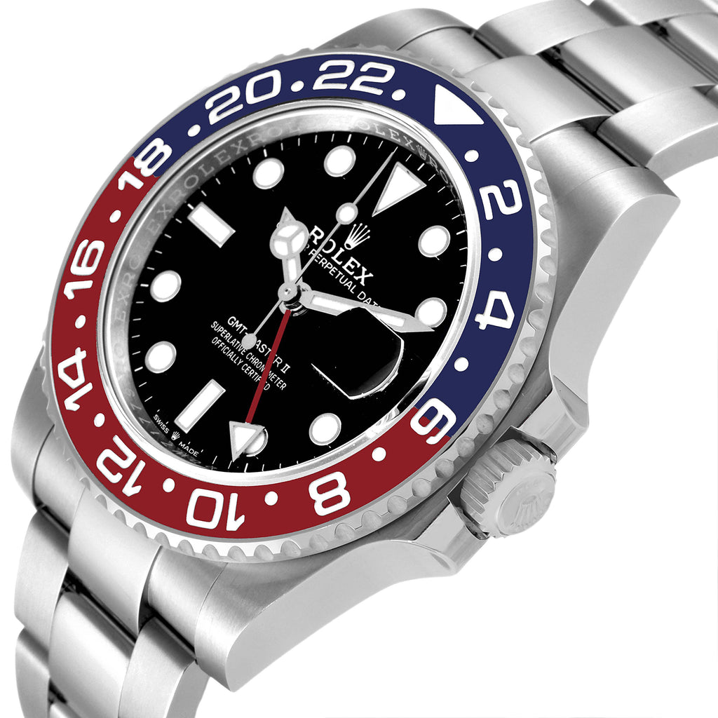 Rolex GMT Master II Pepsi Bezel Oyster Steel Mens Watch 126710 BLRO Box Card