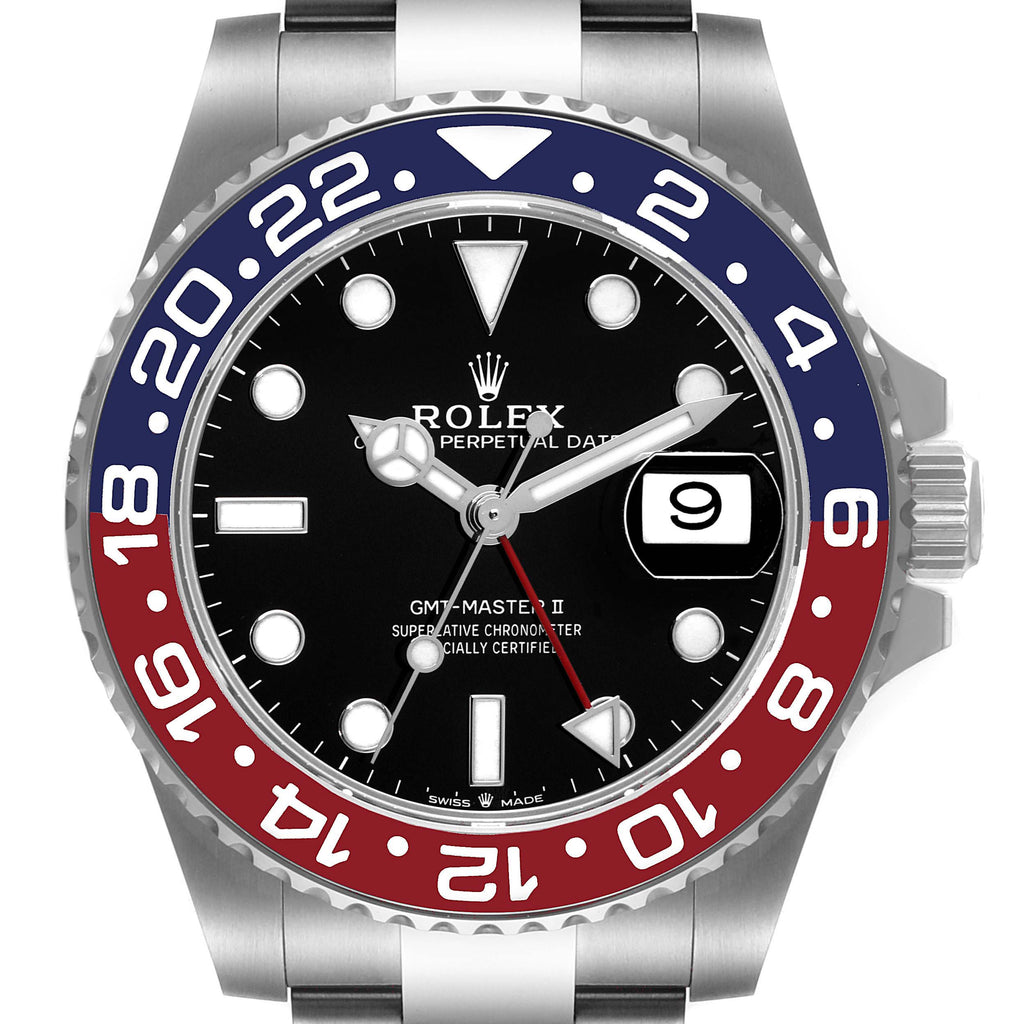 Rolex GMT Master II Pepsi Bezel Oyster Steel Mens Watch 126710 BLRO Box Card