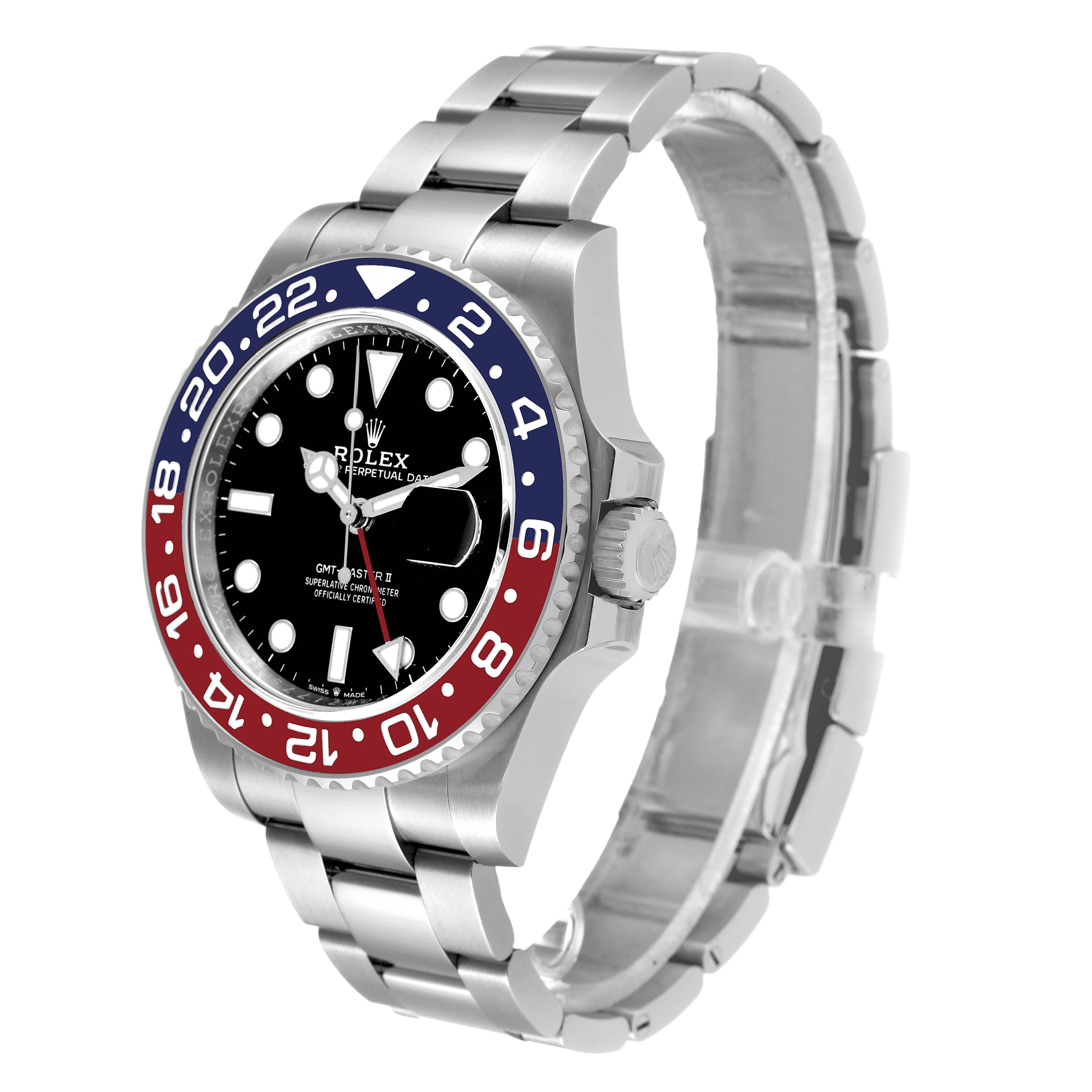 Rolex GMT Master II Pepsi Bezel Oyster Steel Mens Watch 126710 BLRO Box Card