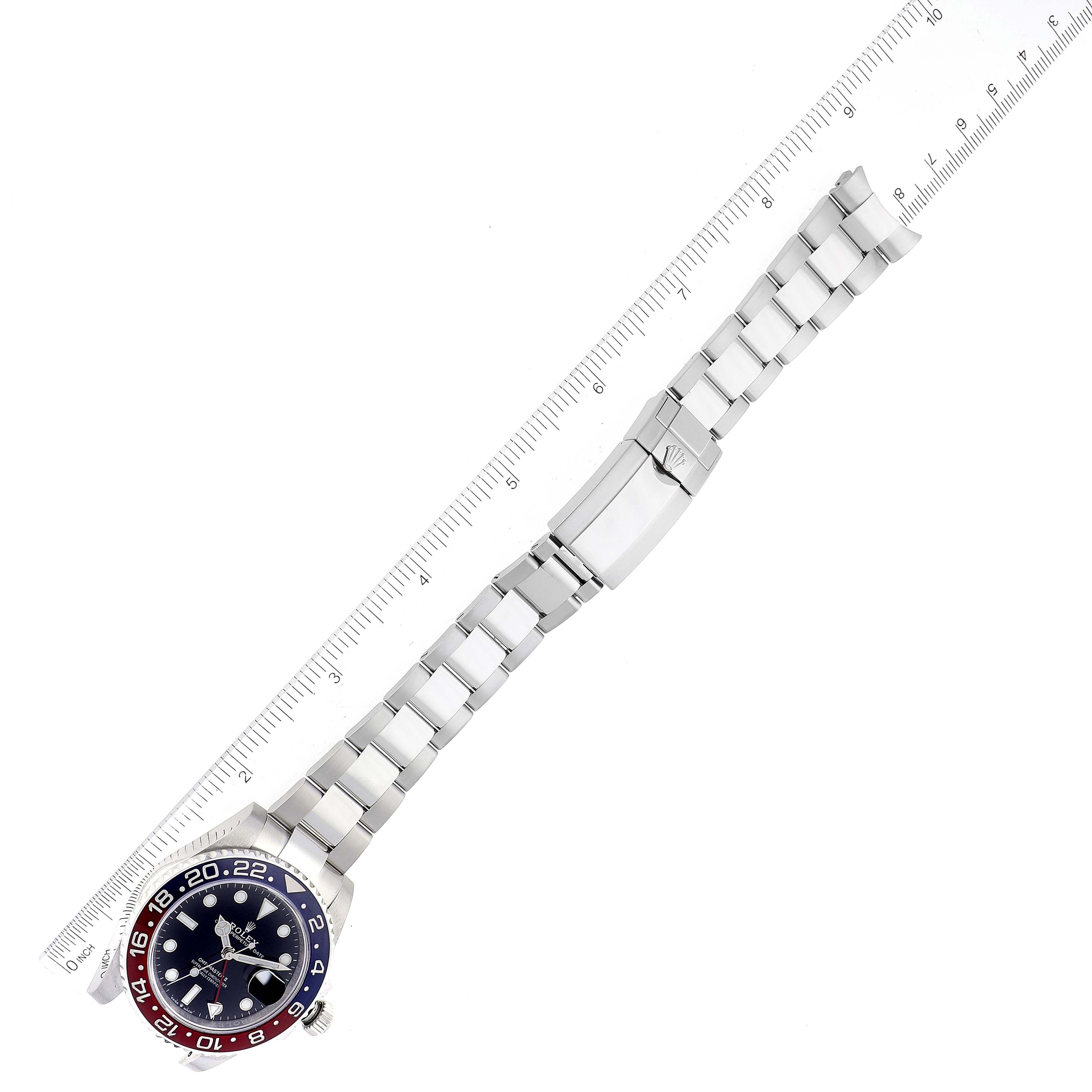 Rolex GMT Master II Pepsi Bezel Oyster Steel Mens Watch 126710 Box Card