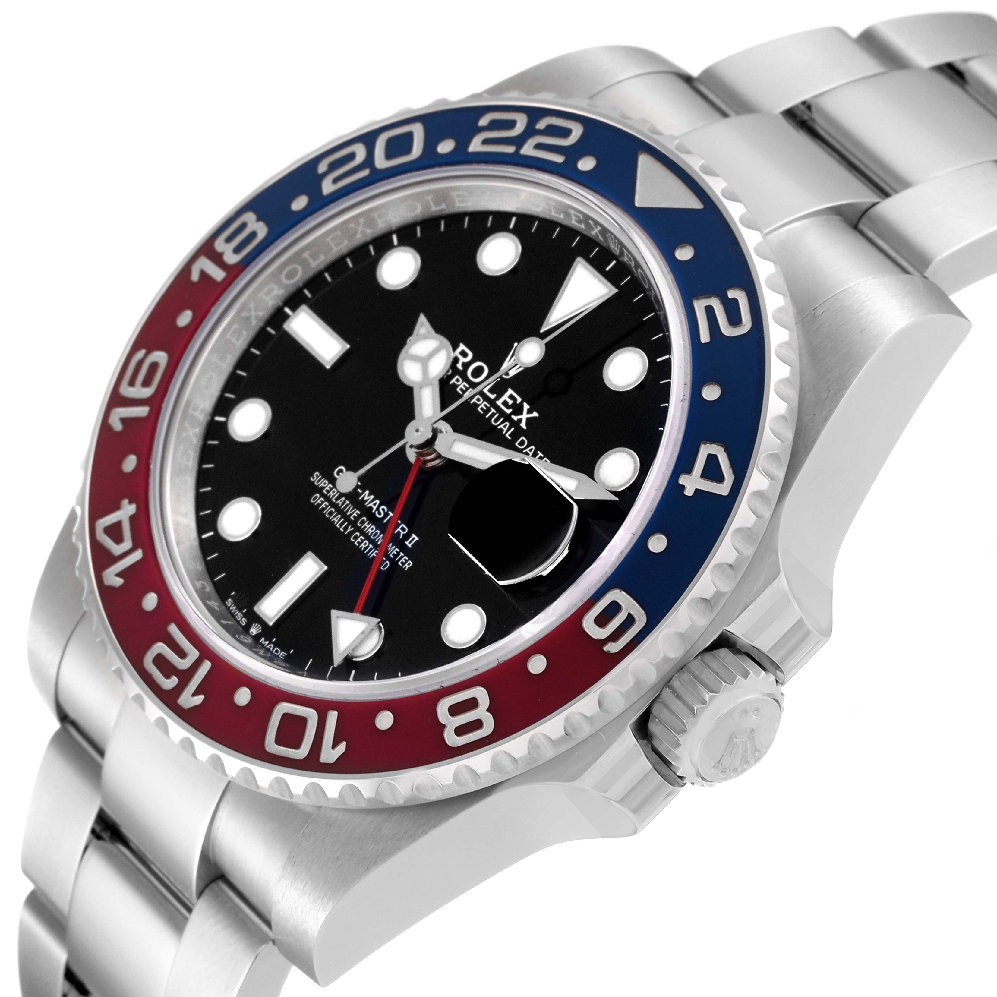 Rolex GMT Master II Pepsi Bezel Oyster Steel Mens Watch 126710 Box Card