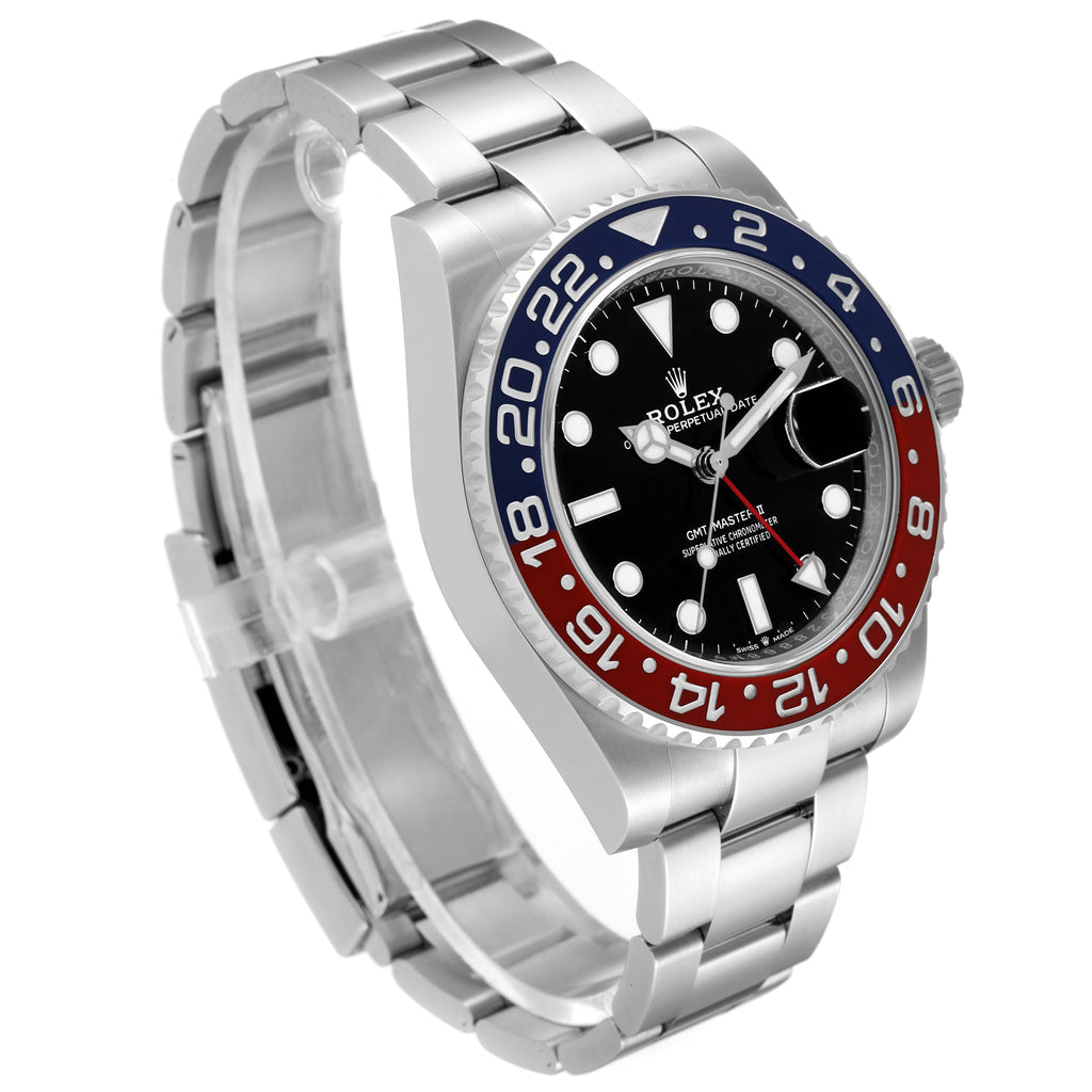 Rolex GMT Master II Pepsi Bezel Oyster Steel Mens Watch 126710BLRO Unworn
