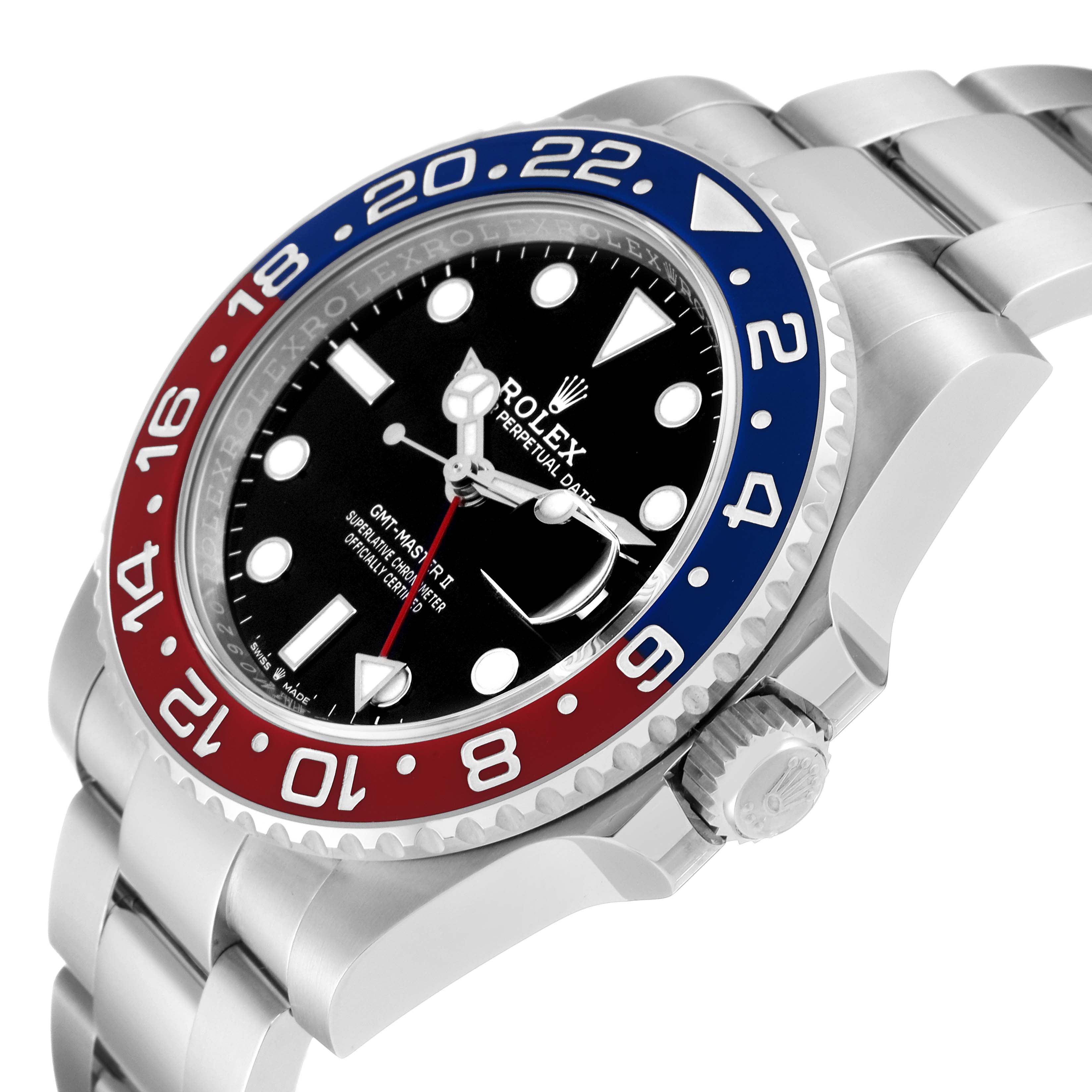 Rolex GMT Master II Pepsi Bezel Oyster Steel Mens Watch 126710 Unworn