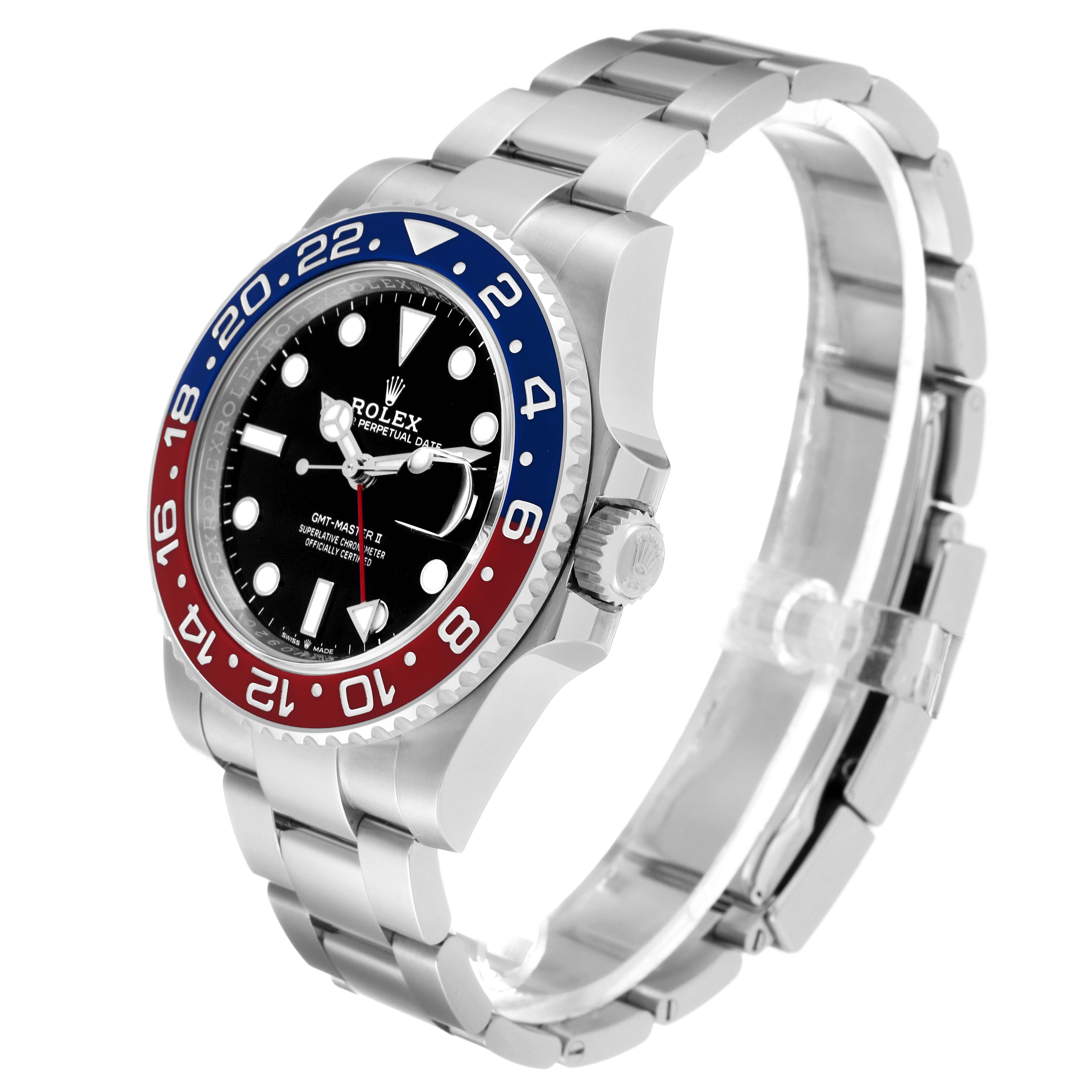 Rolex GMT Master II Pepsi Bezel Oyster Steel Mens Watch 126710 Unworn