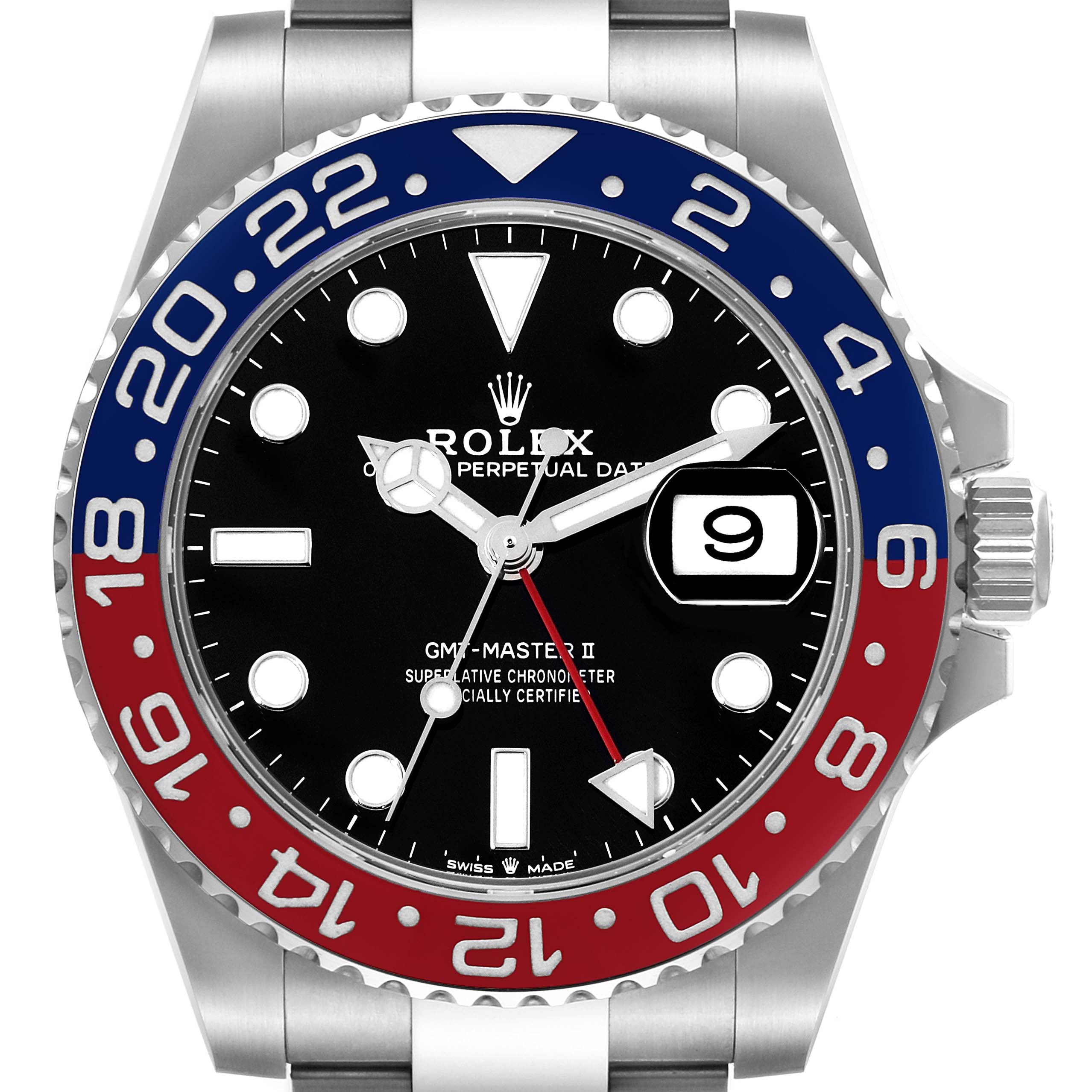 Rolex GMT Master II Pepsi Bezel Oyster Steel Mens Watch 126710 Unworn