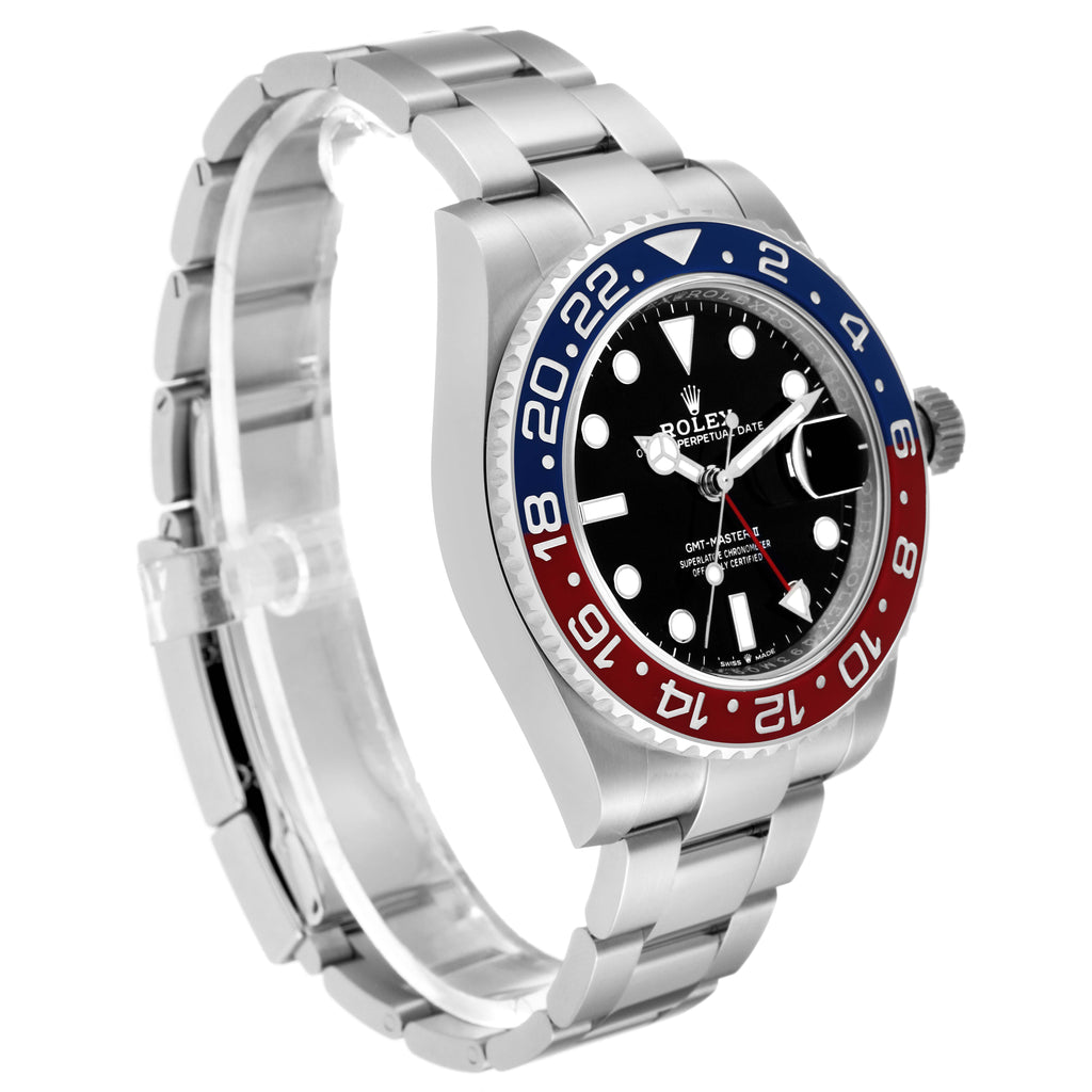 Rolex GMT Master II Pepsi Bezel Oyster Steel Mens Watch 126710 Unworn