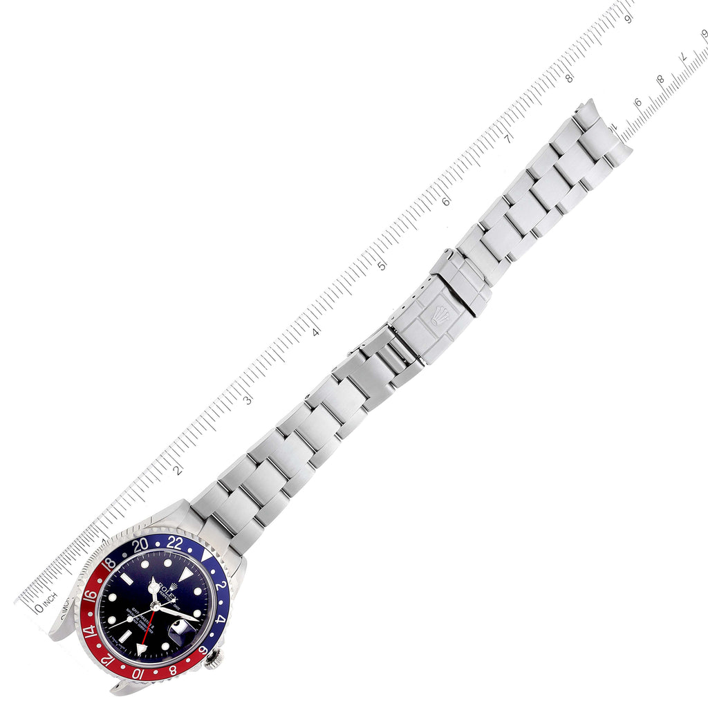 Rolex GMT Master II Pepsi Bezel Steel Mens Watch 16710 Box Card