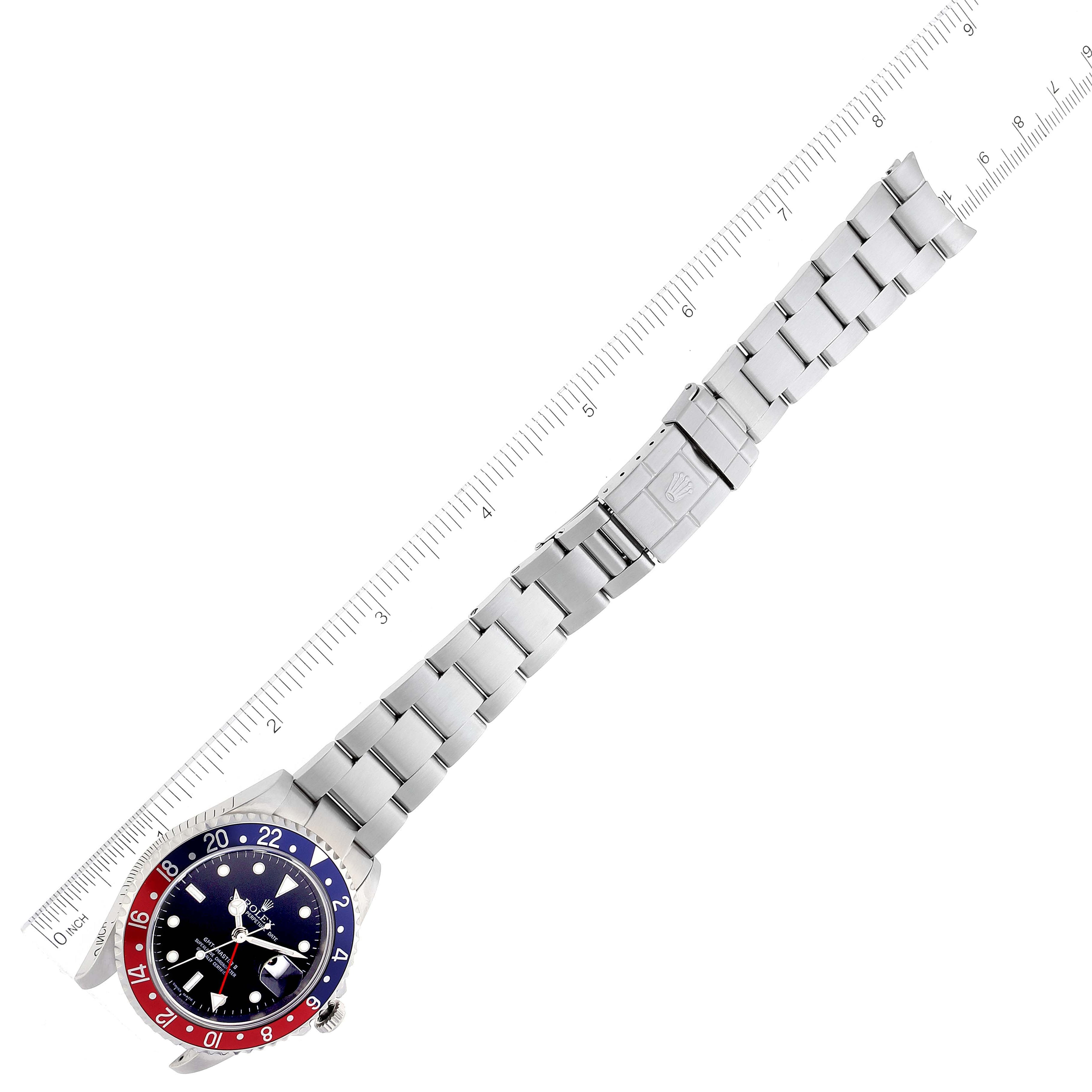 Rolex GMT Master II Pepsi Bezel Steel Mens Watch 16710 Box Card
