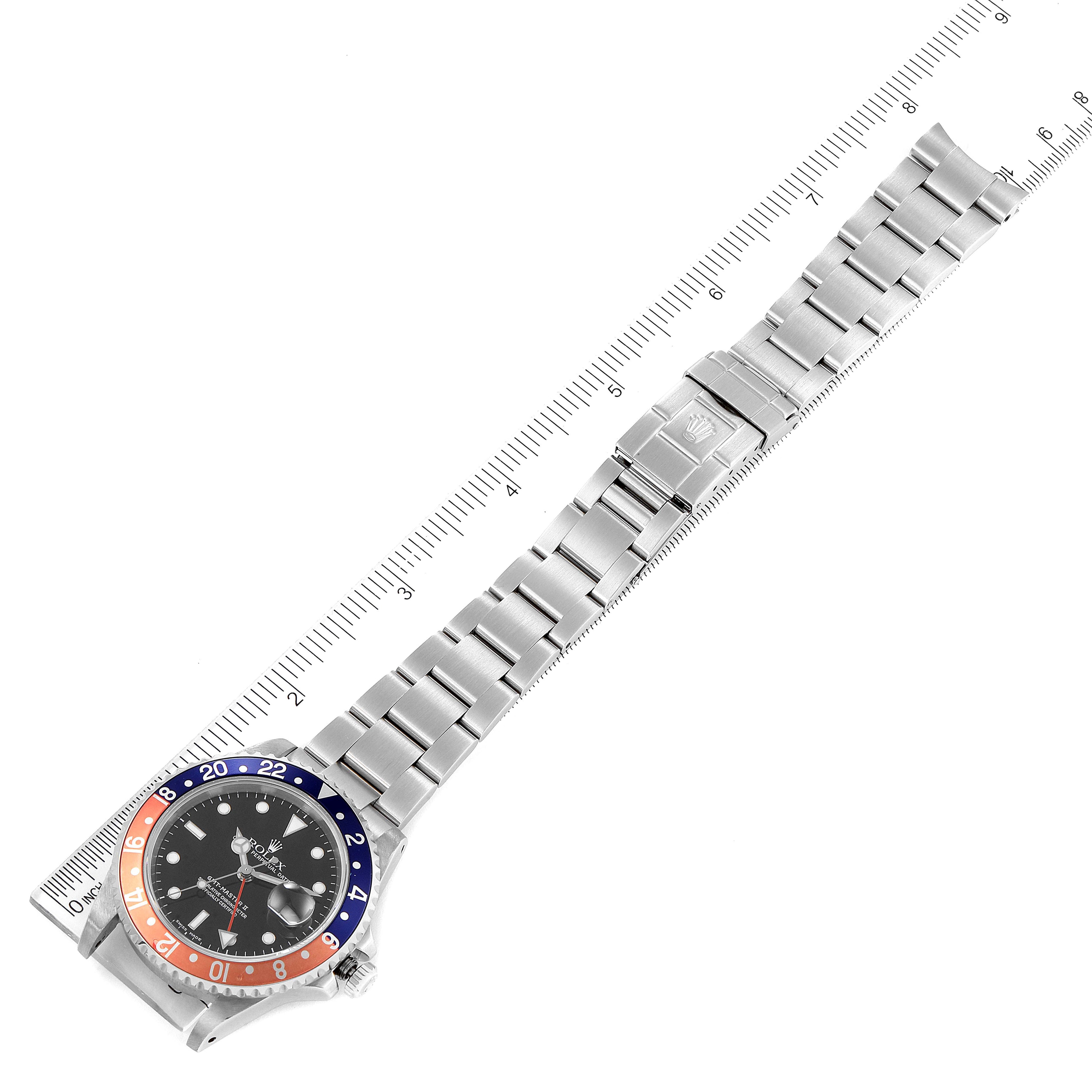 Rolex GMT Master II Pepsi Bezel Steel Mens Watch 16710 Box Papers
