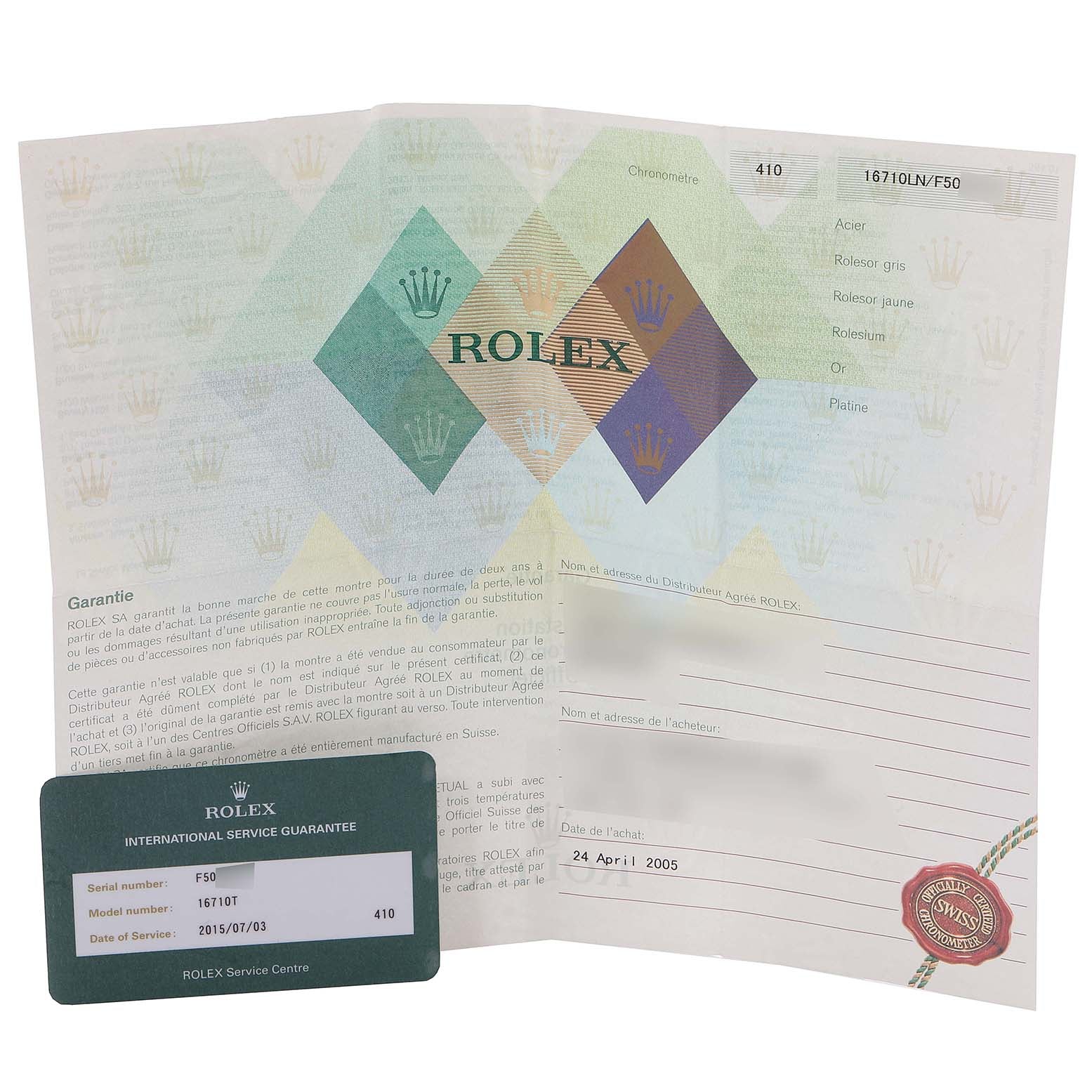Rolex GMT Master II Pepsi Bezel Steel Mens Watch 16710 Box Papers Service Card