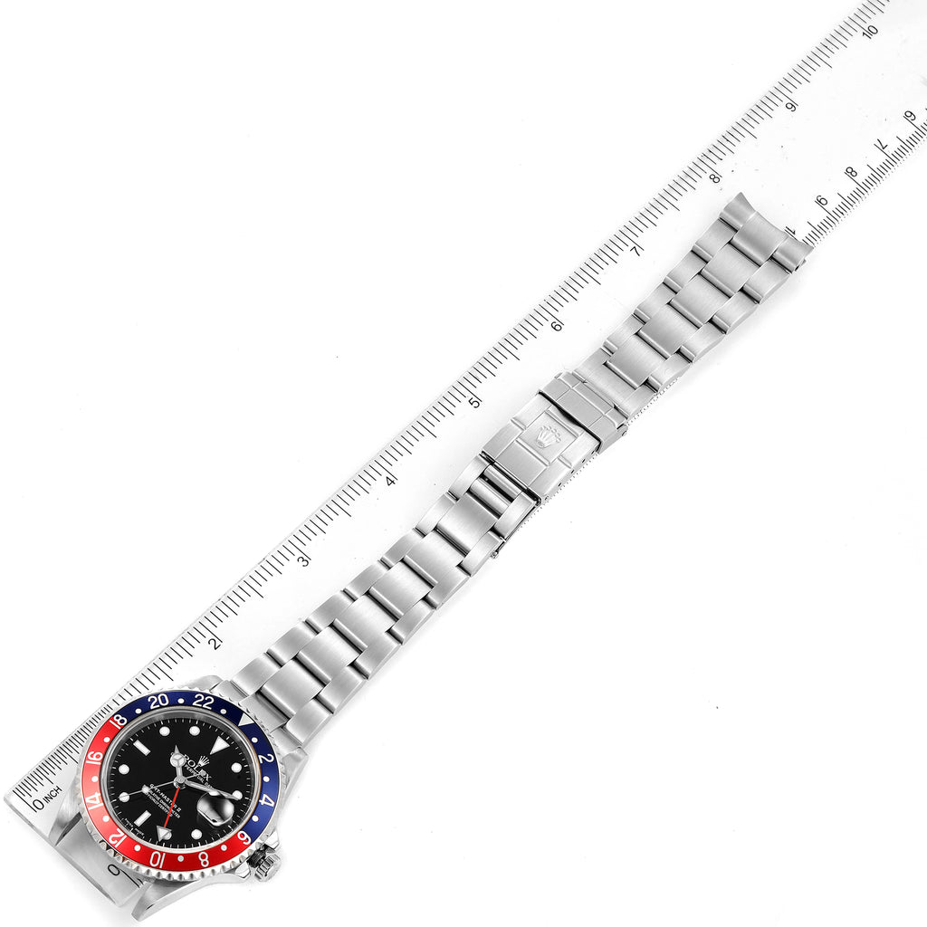 Rolex GMT Master II Pepsi Red and Blue Bezel Steel Mens Watch 16710