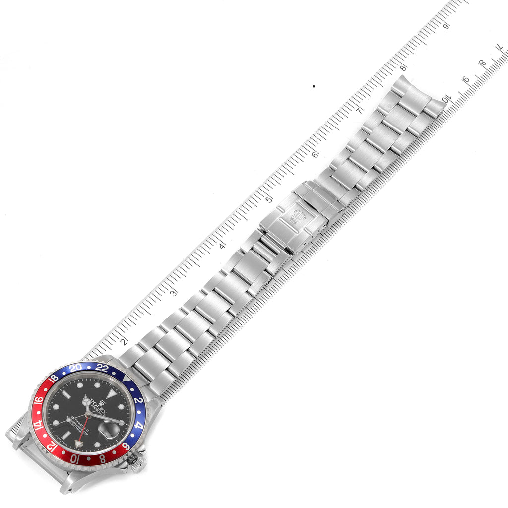 Rolex GMT Master II Pepsi Red and Blue Bezel Steel Mens Watch 16710 Box Papers