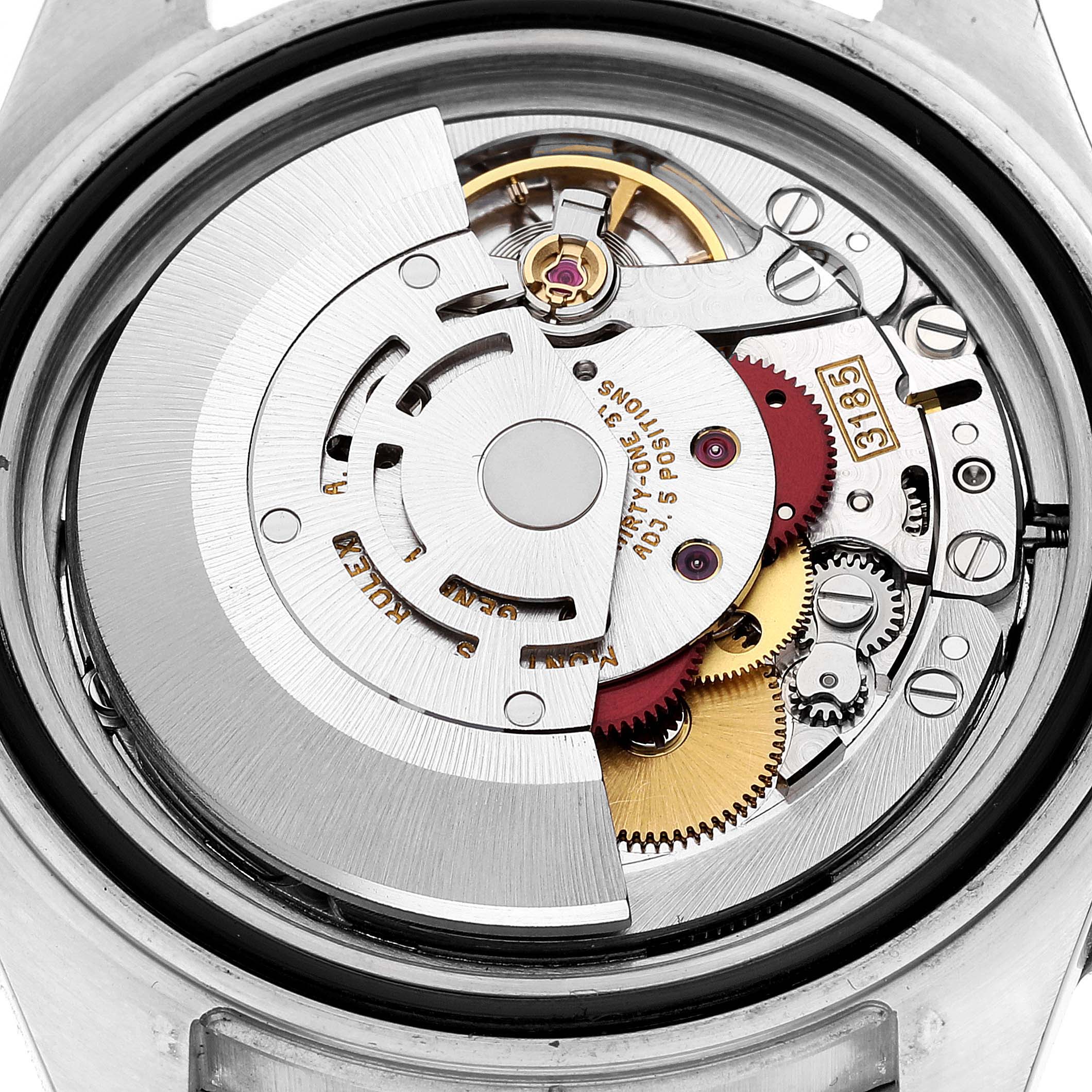 Rolex GMT Master II Root Beer Diamond Ruby Serti Dial Steel Yellow Gold Mens Watch 16713