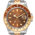 Rolex GMT Master II Rootbeer Yellow Gold Steel Mens Watch 16713