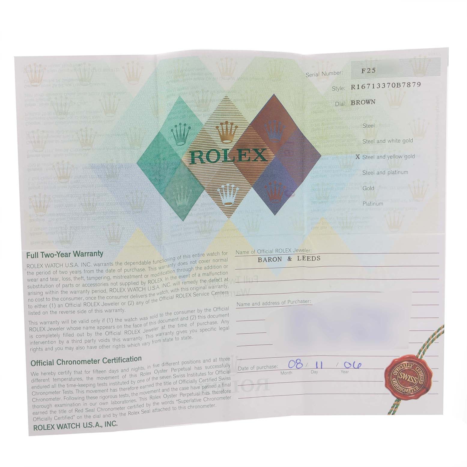 Rolex GMT Master II Rootbeer Yellow Gold Steel Mens Watch 16713 Box Papers