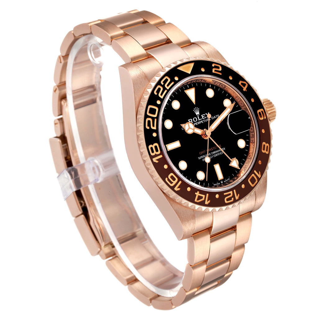 Rolex GMT Master II Rose Gold Mens Watch 126715 Box Card
