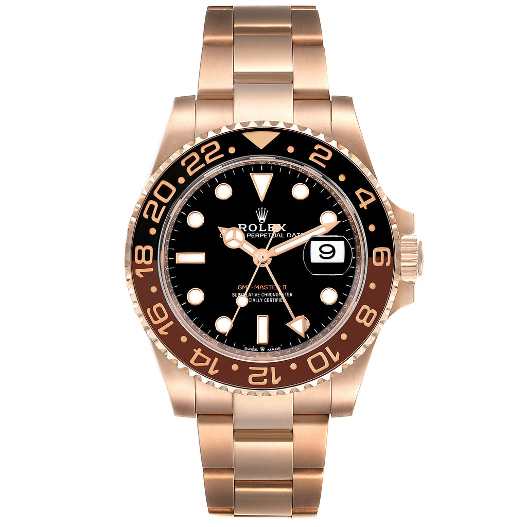 Rolex GMT Master II Rose Gold Mens Watch 126715 Box Card
