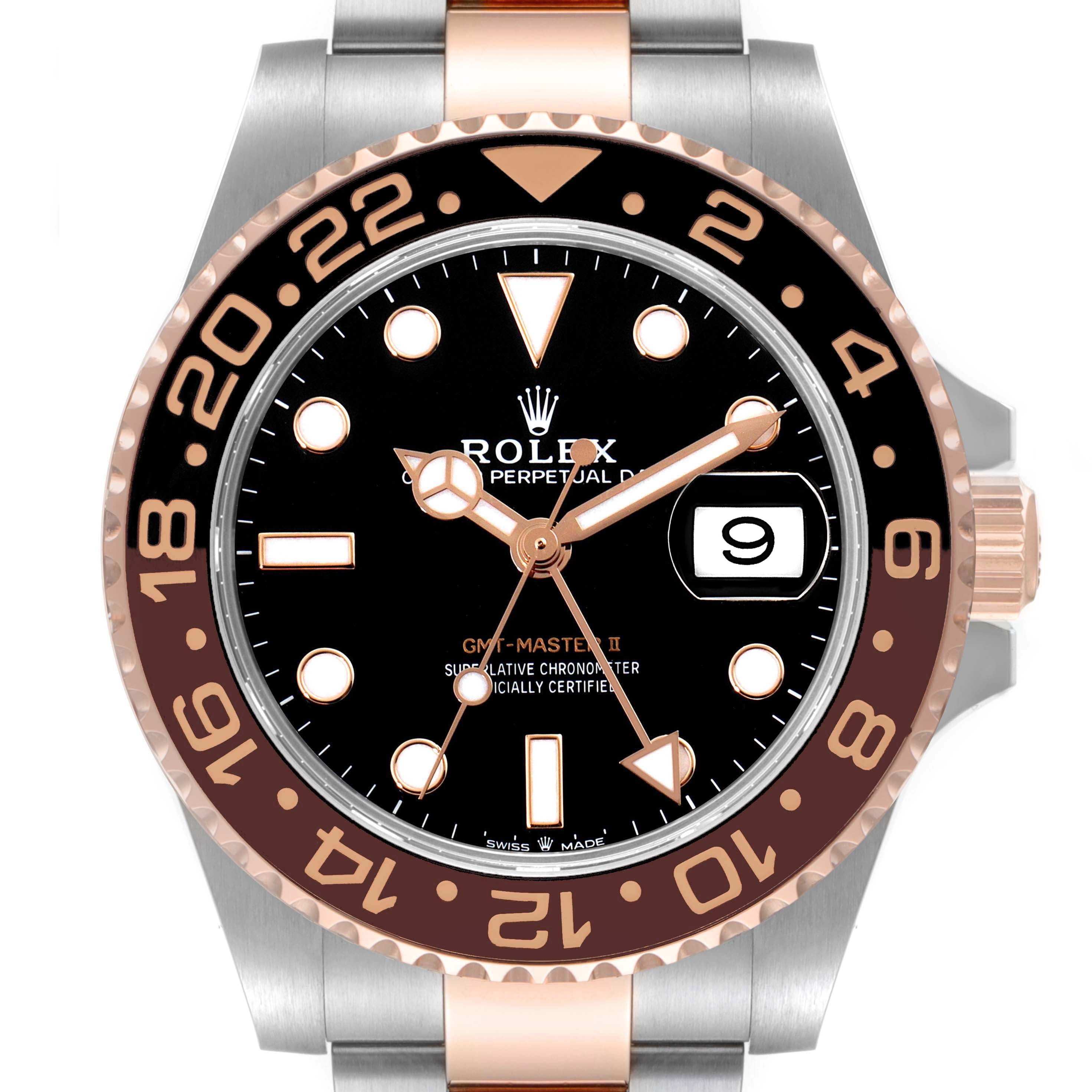 Rolex GMT Master II Steel Rose Gold Mens Watch 126711 CHNR Box Card