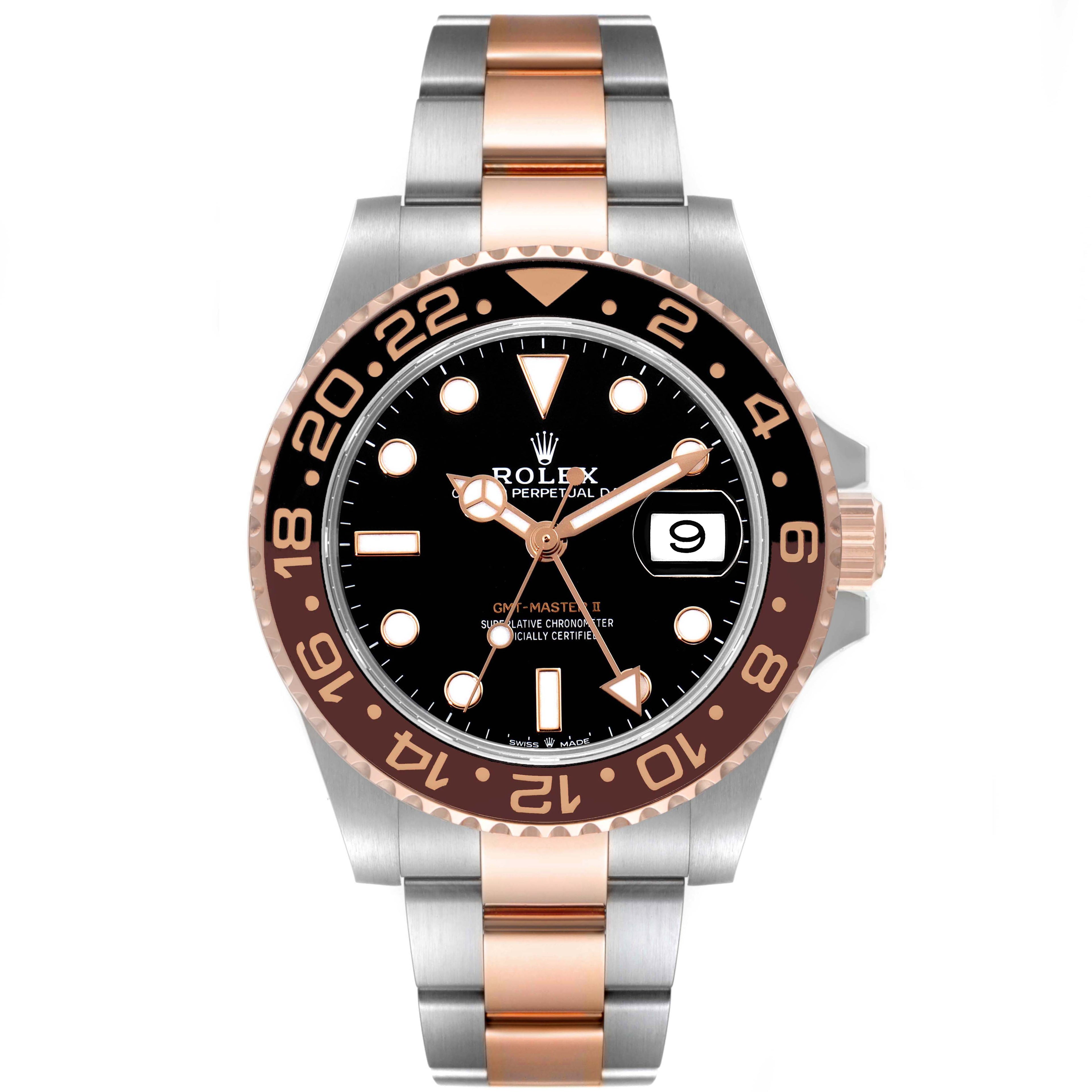 Rolex GMT Master II Steel Rose Gold Mens Watch 126711 CHNR Box Card