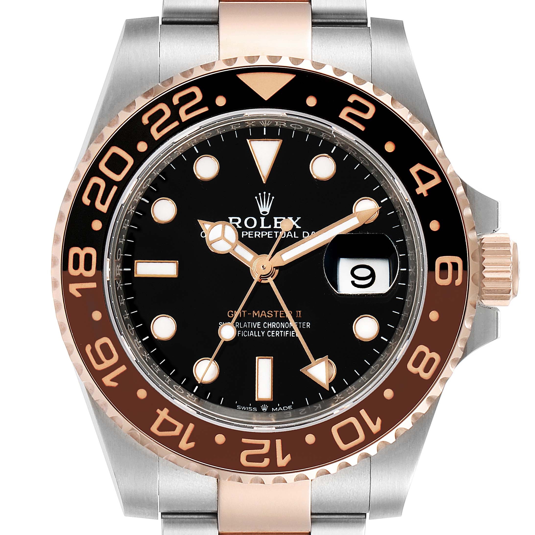 Rolex GMT Master II Steel Everose Gold Mens Watch 126711 CHNR Box Card