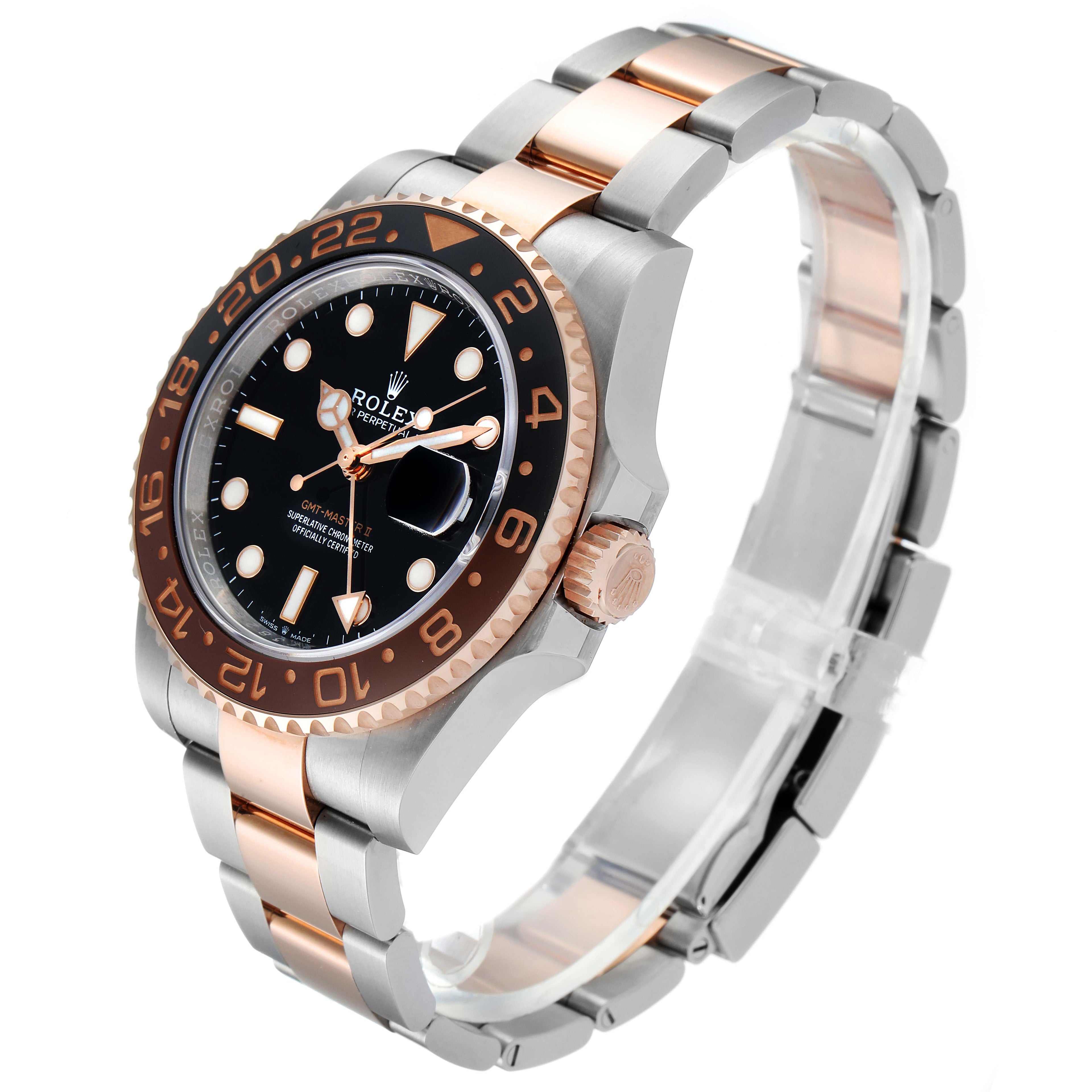 Rolex GMT Master II Steel Everose Gold Mens Watch 126711 CHNR Box Card
