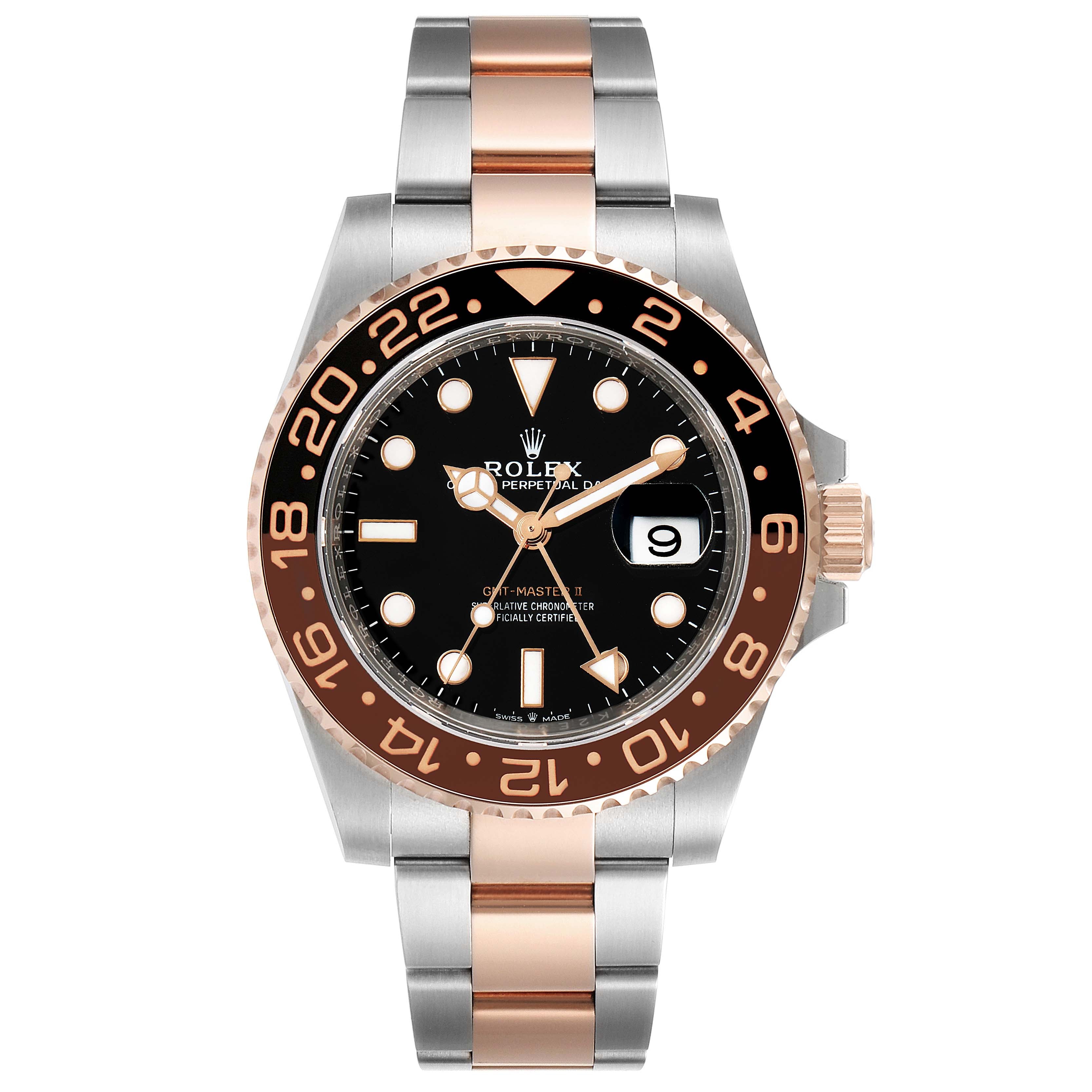 Rolex GMT Master II Steel Everose Gold Mens Watch 126711 CHNR Box Card