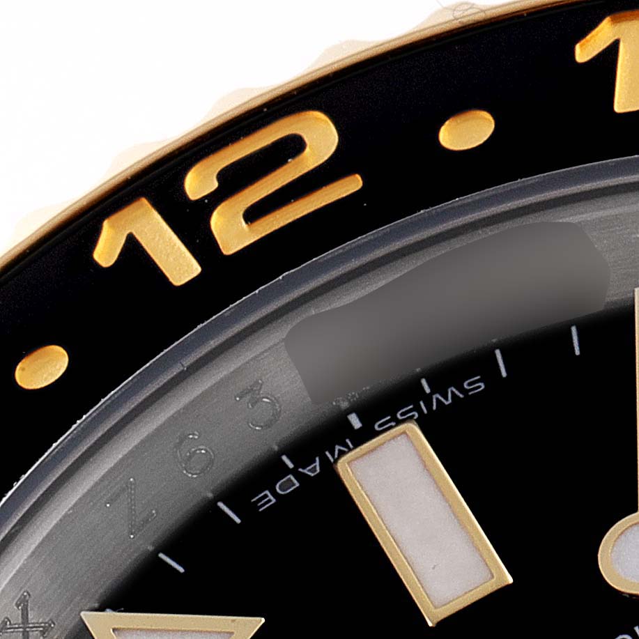 Rolex GMT Master II Yellow Gold Steel Black Dial Mens Watch 116713